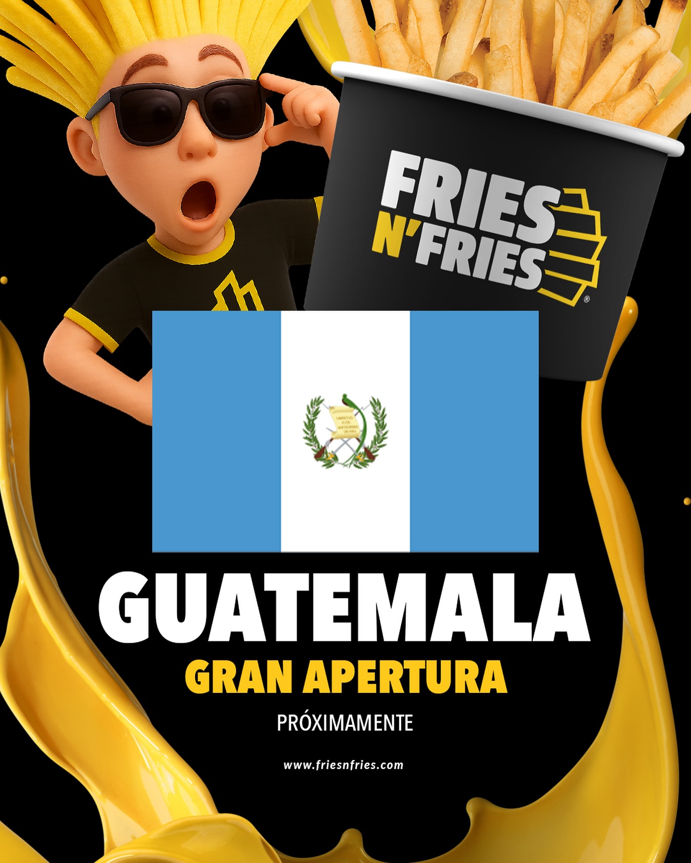 🇬🇹GUATEMALA! Próximamente sentirás el crunch de FRIES N’ FRIES. ¡Ya falta muy poco! ❤️🍟🍔🌭😎#friesnfries #feelthecrunch
#fastfood #foodie #foodies #foodlovers #food #yummy #yummyfood #frenchfries #frenchfrieslovers #loadedfries #foodpornshare #foodpost
