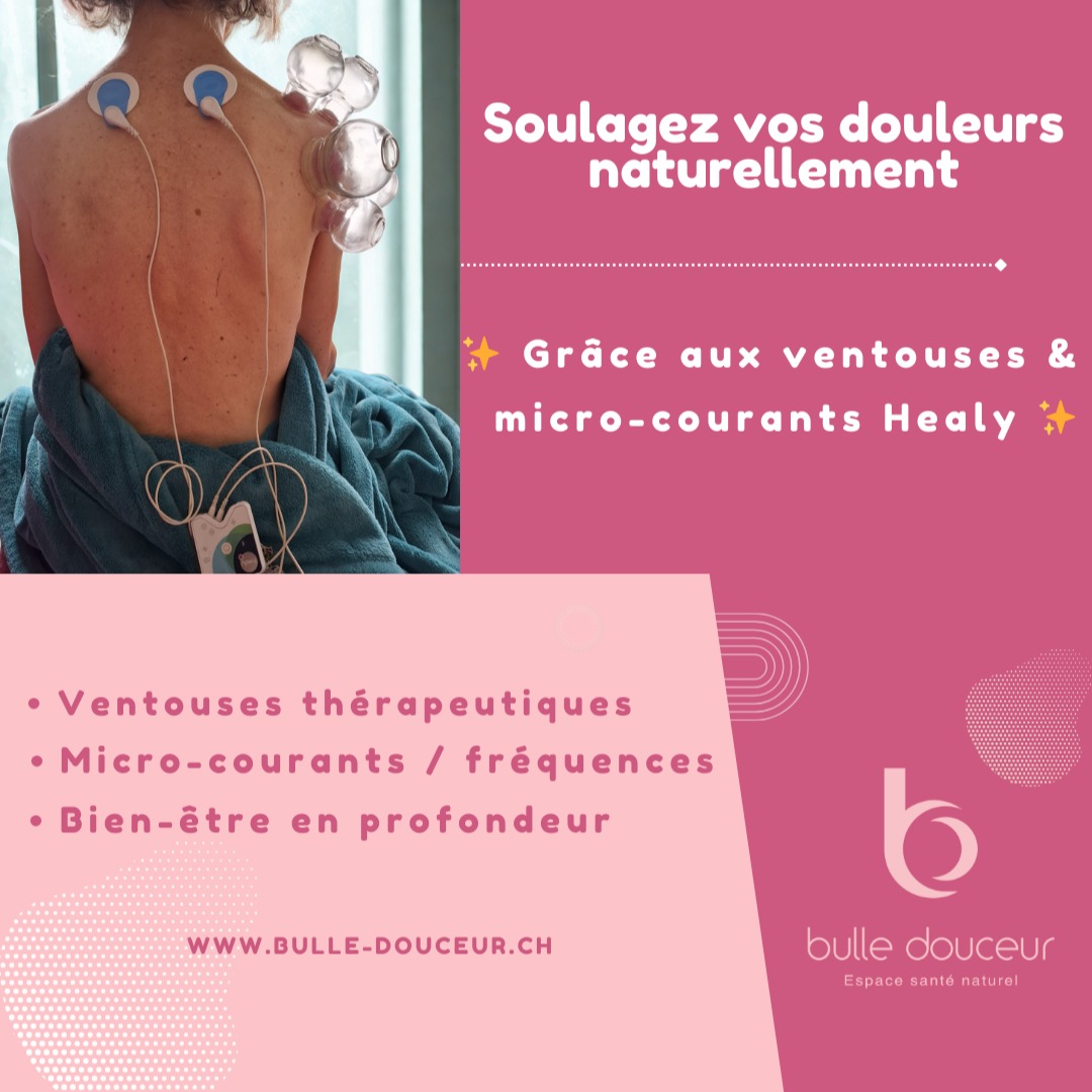 Vous souffrez de douleurs chroniques à l’épaule, aux articulations ou au coude (comme le tennis elbow) ?
Les infiltrations ne vous soulagent que temporairement… ou plus du tout ?
La physio n'est pas suffisante ?
🎯 Chez bulle douceur à Martigny, je vous propose une approche naturelle, douce et ciblée grâce à une combinaison efficace de ventouses thérapeutiques et de micro-courants (Healy).
Ce soin permet de :
✔ Réduire l’inflammation
✔ Relâcher les tensions musculaires
✔ Stimuler la régénération des tissus
✔ Améliorer la mobilité articulaire
Convient particulièrement en cas de tendinite, arthrite, capsulite, ou douleurs persistantes post-traumatiques.
🌿 Offrez à votre corps une alternative durable, sans produits chimiques, et profondément régénérante.
📍 Séances à Martigny – Réservez dès maintenant via mon site www.bulle-douceur.ch
ou en message privé.
#Martigny #ValaisSuisse #DouleurChronique #TennisElbow #Arthrite #ÉpauleDouloureuse #AlternativeInfiltration #SantéNaturelle #ThérapieMartigny #BienÊtreValais #Ventouses #Microcourants #MédecineDouce #SoulagementNaturel #SoinsNaturelsValais #HealyExperience #SoinsÉnergétiques #ThérapieHolistique