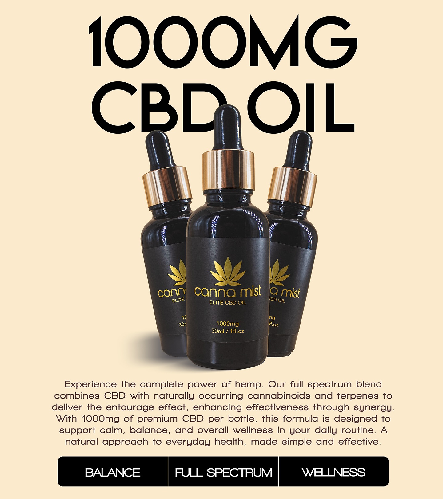 Your daily dose of balance, bottled. 🌿✨
Our Canna Mist 1000mg Full Spectrum CBD Oil is crafted to bring calm, clarity, and wellness into your everyday routine. With the natural synergy of cannabinoids and terpenes, every drop works to support both mind and body — helping you feel your best, naturally.
Simple. Effective. Full spectrum wellness.
#cbd #cbdoil #1000mgcbd #canna #fullspectrum #cbdhealth #cbdproducts #natural #balance #wellness #wellnessjourney #health #naturalhealthcare #cannabis #hemp