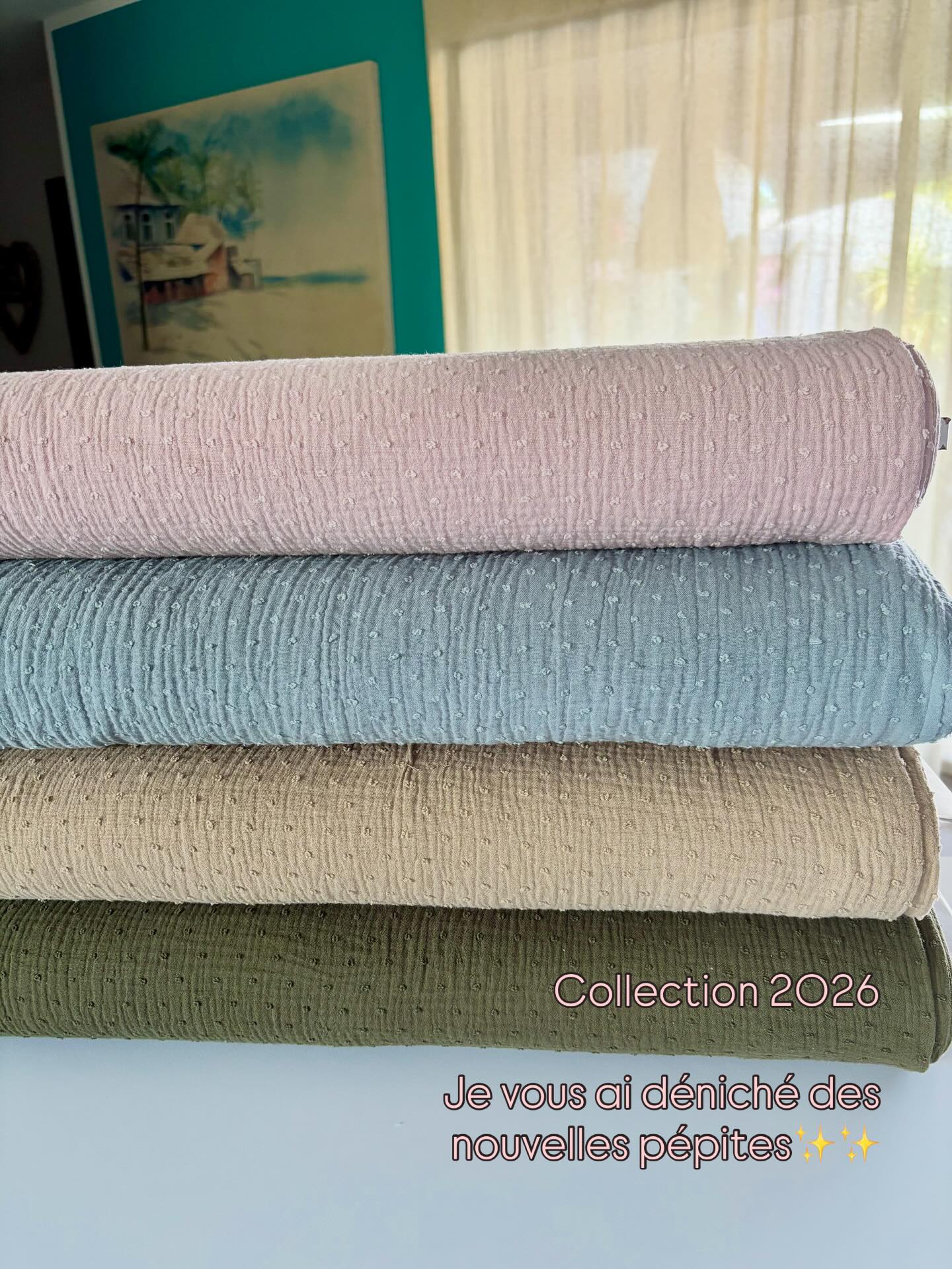 #collection #nouveautes #doublegazedecoton #plumetis #bonheursimple #couturepassion #matchymatchywithmommy