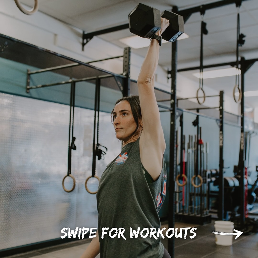 Kicking off Monday with a bang, we’ve got a high-octane, skill-packed couplet that athletes will tackle under 5 minutes, then hit replay two more times! Tuesday’s all about the pull, with reps climbing like a mountain—watch those forearms. By midweek, get ready for a 5-round triplet that’ll have every muscle group singing. Use the clock like a metronome and aim for rock-steady pacing. Thursday’s a steady EMOM to balance out the week! Friday cranks up the tempo with a short AMRAP. Bulldoze through the first two moves to buy time for those handstand push-ups. Saturday, grab a buddy for a partner workout that’s all about keeping a steady rhythm and non-stop hustle.
Strength/Accessory this week:
Monday - Snatch + OVHS/Barbell Curls
Tuesday - Split Jerk Footwork Drill/Pause Split Jerk
Wednesday - Back Squat/Seated Cable Rows
Thursday - None
Friday - Deadlift/Dumbbell Floor Press
Saturday - Mini Pump Leg Day