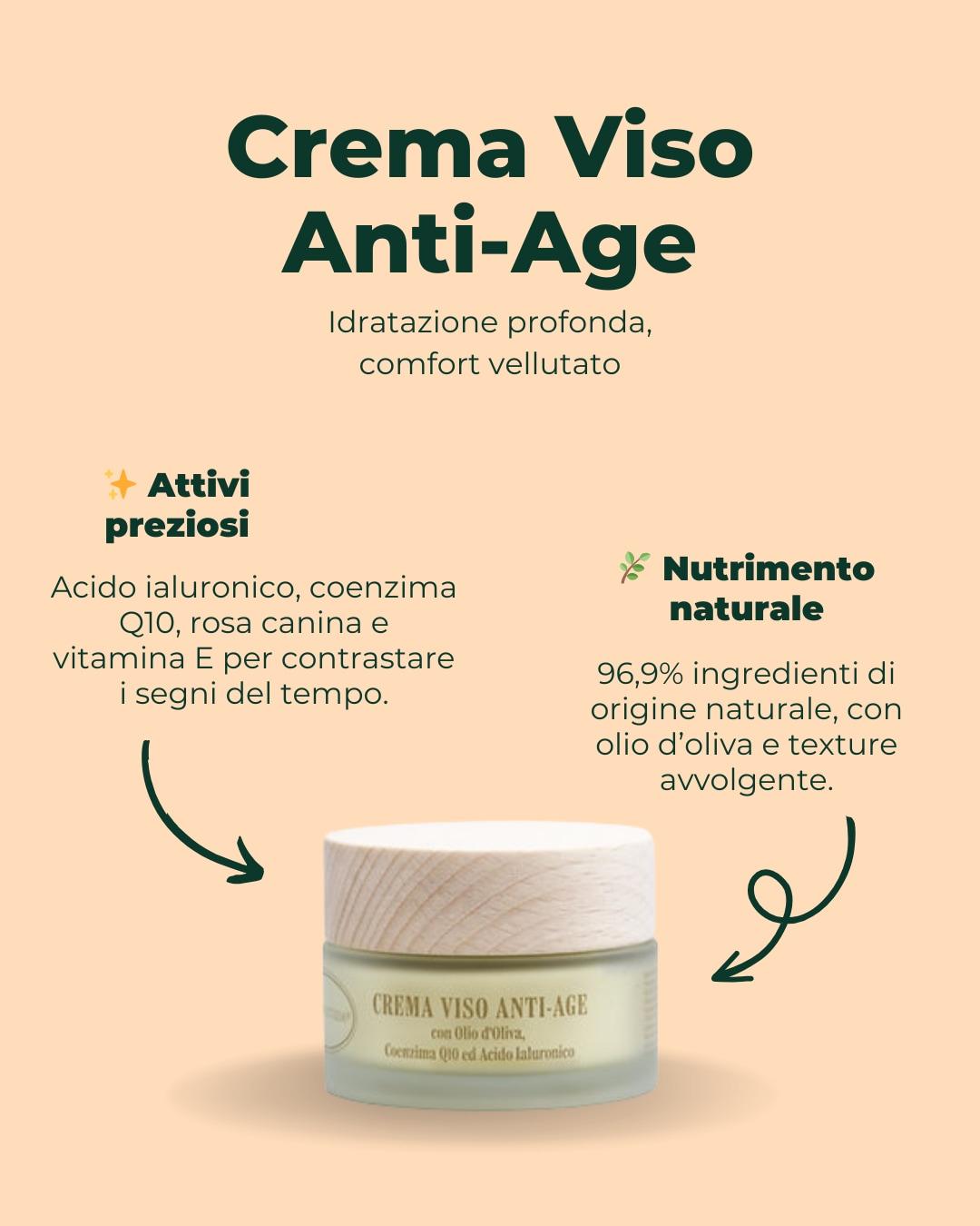 ✨ Un rituale quotidiano per una pelle luminosa e vellutata ✨
La Crema Viso Anti-Age Donna Letizia è il trattamento ideale per le pelli secche e mature: una texture corposa che dona comfort immediato e lascia la pelle morbida e nutrita.
Arricchita con acido ialuronico a doppio peso molecolare, coenzima Q10, estratto di rosa canina, vitamina E e olio d’oliva, aiuta a mantenere elasticità e idratazione, contrastando i segni del tempo.
Il suo delicato profumo agrumato trasforma la skincare in un momento di puro benessere. 🌿
💚 96,9% di ingredienti di origine naturale
💚 Dermatologicamente testata
📍 Dalle Terre di Toscana, con amore.
🛒 Scoprila su www.donnaletiziashop.com
#DonnaLetizia #BellezzaNaturale #CosmesiMadeInItaly #SkincareAntiAge #OlioDiOliva