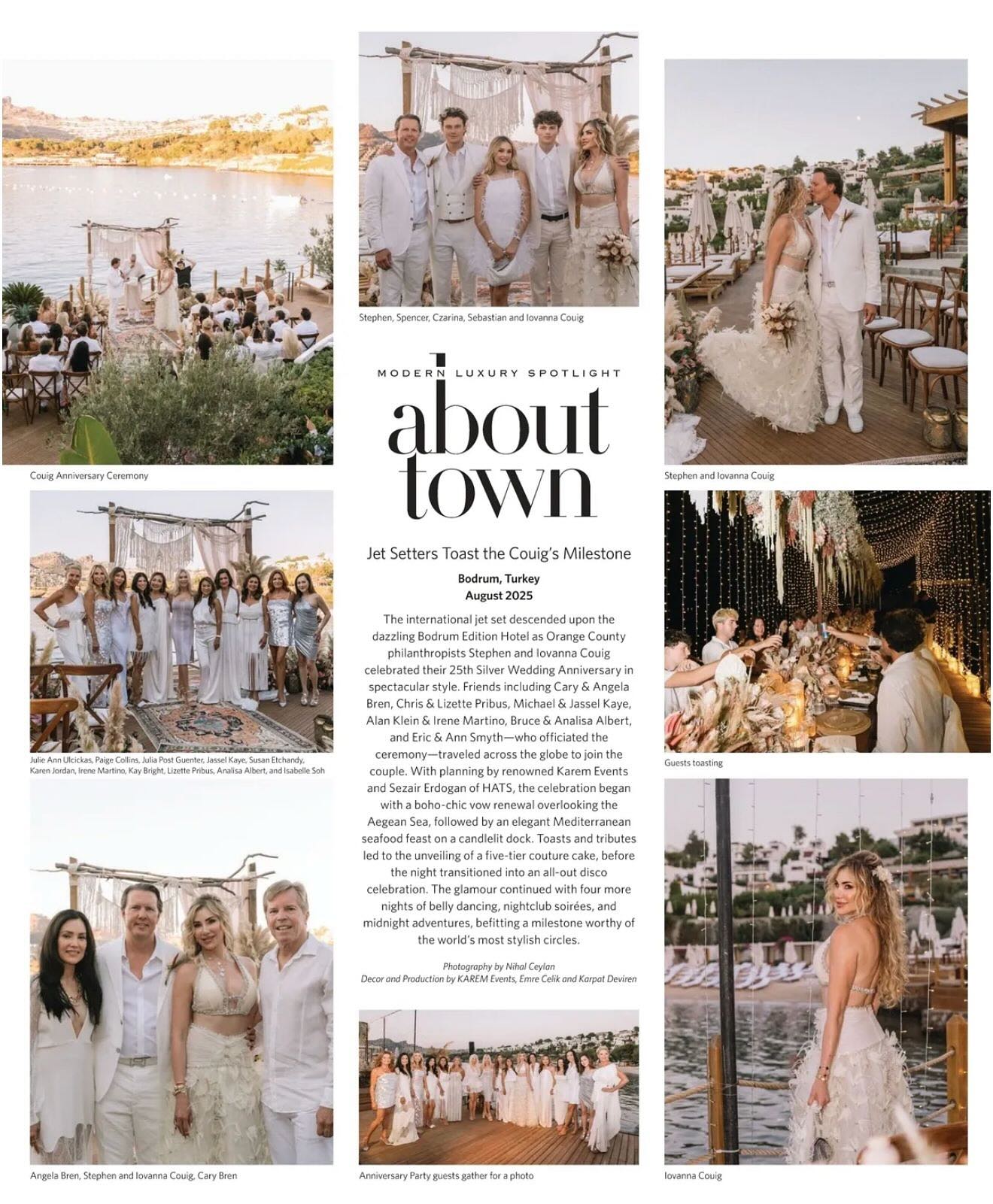 We’re thrilled to share that our Silver Jubilee celebration for the Couigs has been featured in Modern Luxury Magazine!
What an honor to see this unforgettable night recognized and celebrated.
Our ethnic-inspired decor—with pampas textures, handcrafted macramés, and authentic carpets—was thoughtfully designed to reflect the deep love and devotion shared by this wonderful couple. Their closest friends and family gathered to witness a heartfelt renewal of vows, surrounded by beauty, joy, and meaning.
A night to remember… and now, a crown feature we’ll always cherish.
Thank you to everyone who made this celebration truly magical!
#ModernLuxury #SilverJubilee #KaremEvents #VowRenewal #EventDesign #LoveStories #FeaturedEvent #BodrumWeddings