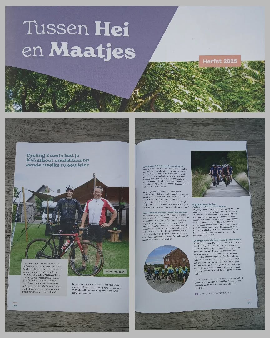 Onze passie heel mooi neergeschreven 🤩
www.cyclingeventskalmthout.be
Merci 🙏
@nagelsherwig
@gemeentekalmthout
@visitkalmthout
@grensparkkalmthoutseheide
@toerismekempen