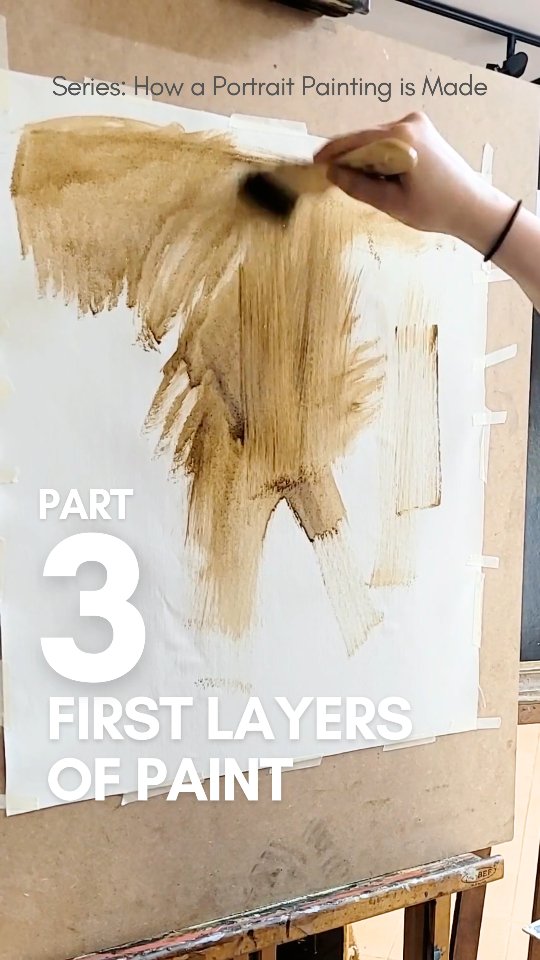 Series: How a Portrait Painting is Made 🎨
Part 3: The First Layers of Paint
After preparing the canvas and selecting the reference photos, it’s time to bring the portrait to life with the first layers of paint.
I begin with a base color.
From there, I block in the larger shapes and gradually define light and shadow areas. Once the extremes are in place, I build up the middle tones…
When these first layers are complete, the painting needs to rest — the surface must dry before new layers can be added.
Stay tuned for Part 4 – Adding Depth with Layers.
If you’re curious about commissioning a portrait yourself, feel free to reach out — I’d be happy to tell you more.
#portraitpainting #oilpainting #artprocess #realism #classicalart #timelessart