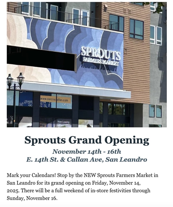 Come one, come all! Congratulations to the City of San Leandro and our friends at Sprouts! 🌱
📍1188 E. 14th St., San Leandro