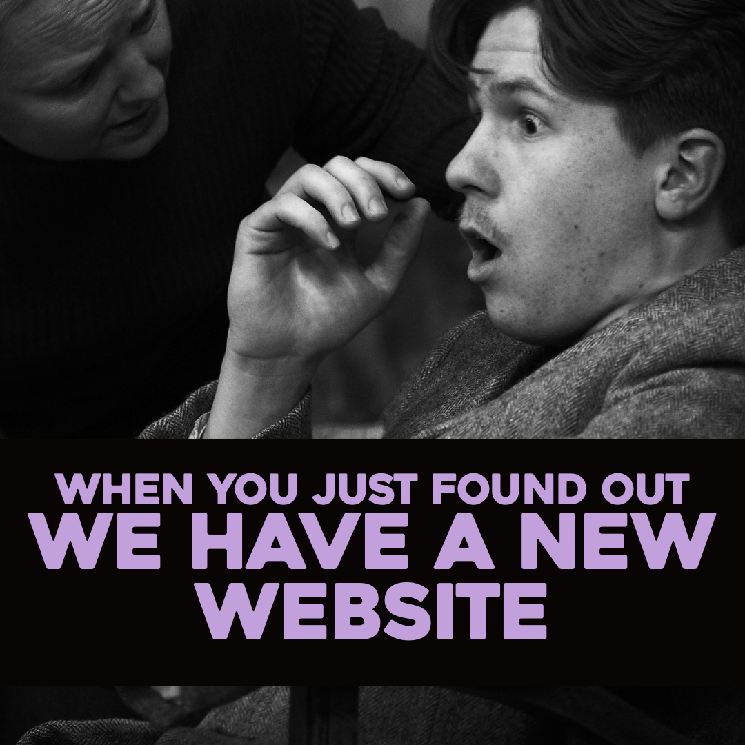 We're just about to launch our new website – here's KADS cast member Ben Keyser looking at it right now. Or maybe this is from our production of The 39 Steps. Who can say.