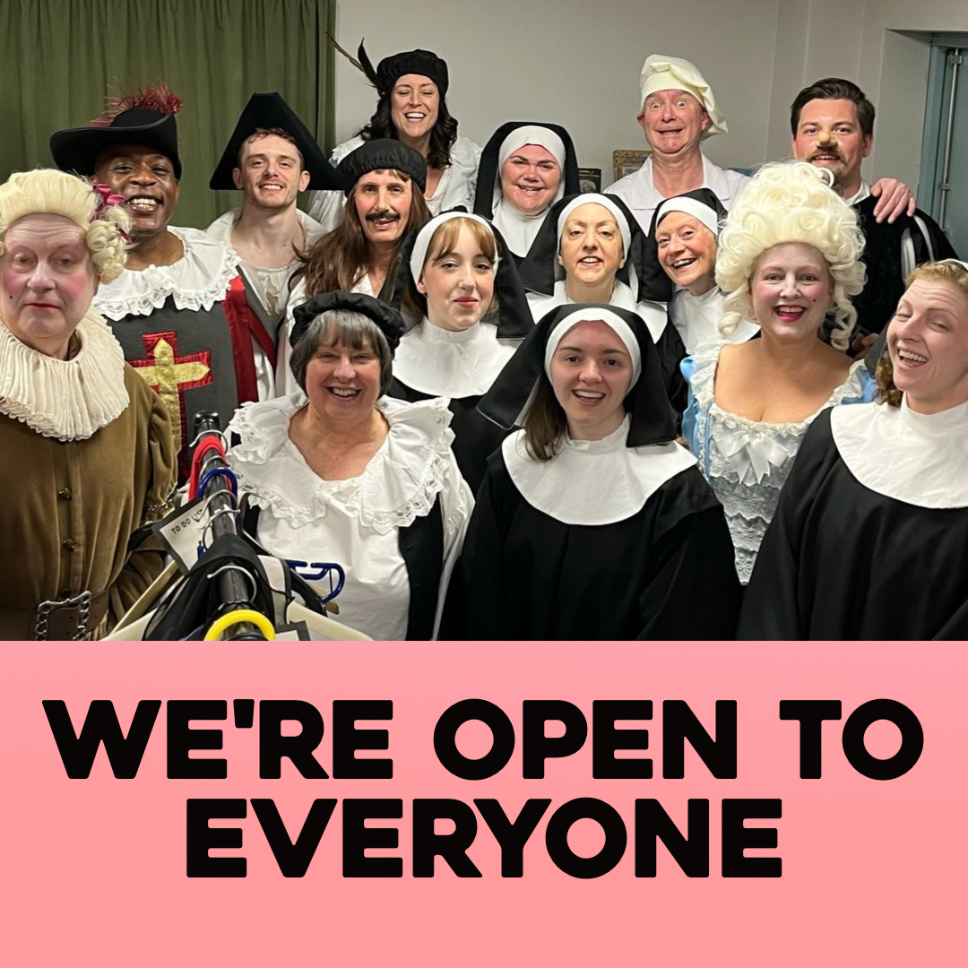 No matter your level of experience, no matter who you are, you'll find a warm welcome at KADS. We're always looking for new members onstage and backstage, and you can find out more on how to join us on our website.
Pictured: the cast of Cyrano De Bergerac, April 2025.