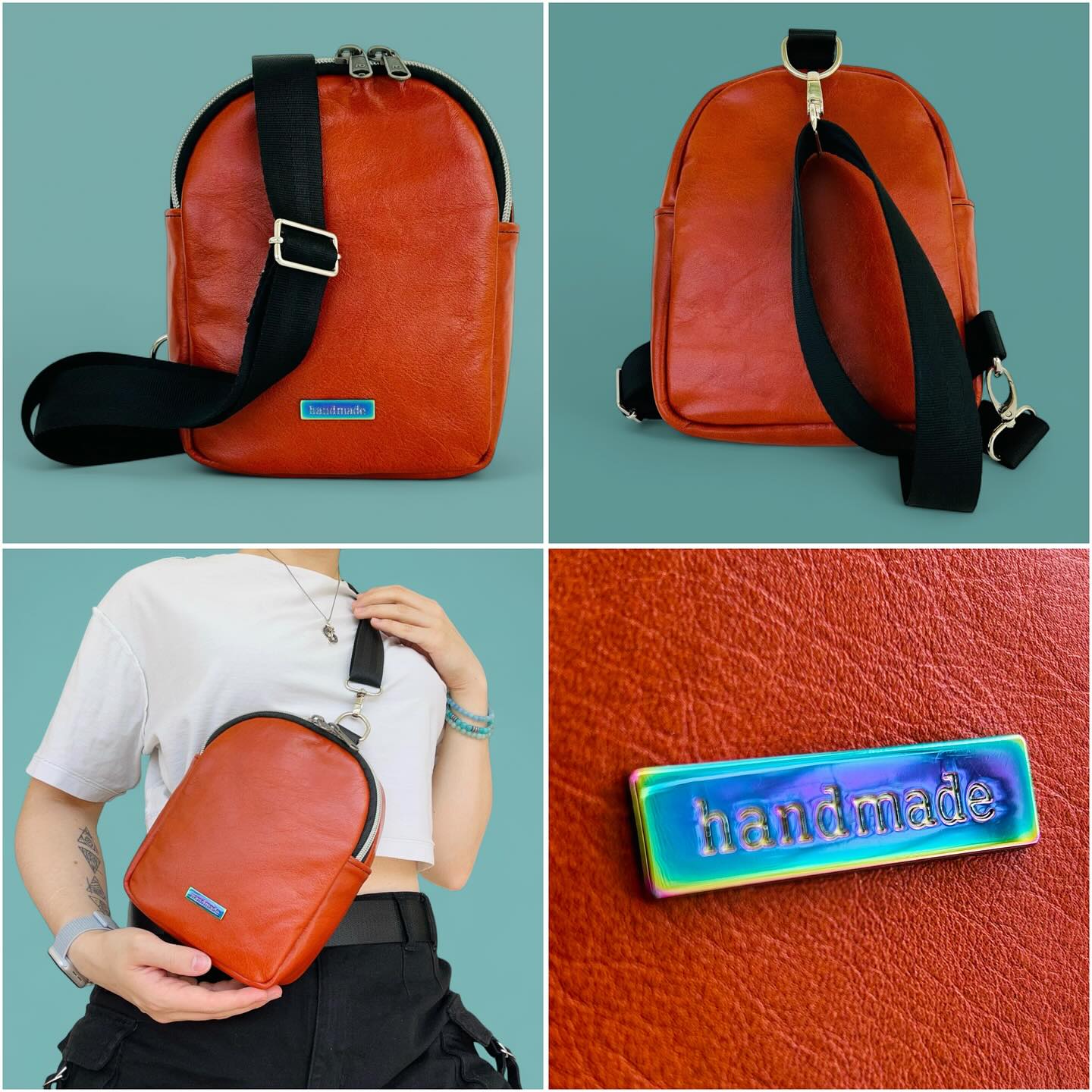 Diese neue Tasche aus Echtleder in wunderschöner 🍂Herbstfarbe🍁 ist jetzt online auf ✨manudesign.ch✨ erhältlich🥰
🪡Material
-Aussenstoff: Echtleder, Farbe Cognac
-Innenfutter: Rucksacknylon, Hellblau
Innentasche mit Reissverschluss
-Reissverschluss: Kunststoff, metallisiert
-Metall-Hardware: Silber
-Autogurtband: 3cm Breite, verstellbar, Schwarz
📏Masse
Höhe: 20 cm
Breite: 1 cm
Tiefe: 6 cm
Die Tasche kann auch bequem auch am Rücken getragen werden.