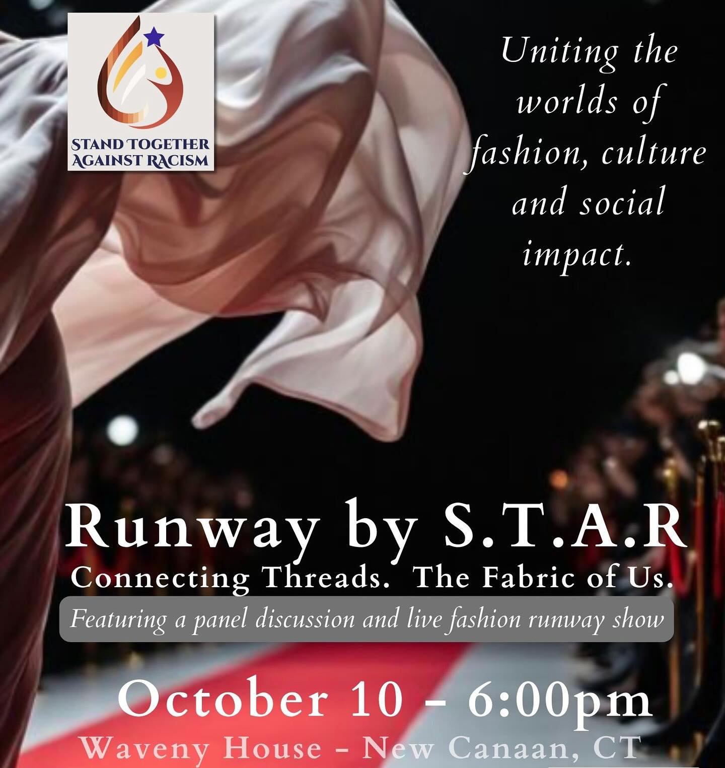 ✨ Runway by S.T.A.R – Connecting Threads, the Fabric of Us ✨
Uniting the worlds of fashion, culture, and social impact. 🌍✨
👗 What to Expect:
✨ Live Fashion Runway Show featuring innovative designs
✨ Dynamic Panel Discussions on diversity, inclusion & representation
✨ Interactive Experiences highlighting body diversity & cultural influences
✨ Sustainability Conversations on reducing fashion’s environmental impact
📅 Date & Time: October 10 | 6:00 PM
📍 Location: Waveny House – New Canaan, CT
🎟 How to Get Tickets:
Purchase your tickets directly through Eventbrite — just click the link below 👇
https://www.eventbrite.com/e/runway-by-star-connecting-threads-the-fabric-of-us-tickets-1686094356609?aff=oddtdtcreator
Be part of a movement that uplifts voices, celebrates individuality, and redefines fashion’s role in community and culture. 💫
#RunwayBySTAR #ConnectingThreads #FashionForChange #InclusiveFashion #SustainableStyle #FashionEvents #SocialImpact #STAREvents #DiversityInFashion #FashionCommunity #CultureThroughFashion #EthicalFashion #BodyDiversity #FashionRevolution #NewCanaanEvents #SupportLocalEvents #STAR #WavenyHouse #NewCanaan #CT #Canaanite #Walterstuartmarket #Bankwell #NEFDA #Rosie’s