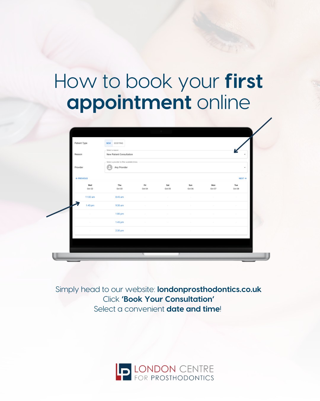 Ready to book your first consultation with us? It’s simple! Just click the link at the top of our website 👉 londonprosthodontics.co.uk and follow the easy steps.
Our team is here to help with all your dental needs—schedule your appointment today! 🦷✨
Get in touch with our team to book your appointment - we look forward to seeing you soon!
The London Centre For Prosthodontics
29 Weymouth Street
London, W1G 7DB
020 7637 4518
info@londonprosthodontics.com
Monday - Friday: 7:30am - 4:30pm
#MaryleboneDentist #LondonSmiles #HealthyTeethMarylebone #DentalCareLondon #SmileMakeover #MaryleboneOralHealth #LondonDentalExperts #CosmeticDentistry #TeethWhiteningMarylebone #EmergencyDentistLondon #MaryleboneOrthodontics #LondonDentalClinic #DentalCheckup #MaryleboneDentalCare #SmileTransformation
#LondonOralCare #MaryleboneDentalHealth #FamilyDentistLondon #TeethCleaningMarylebone #CosmeticDentistLondon #MaryleboneTeeth #LondonDentalHygiene#MaryleboneOrthodontist #OralWellnessLondon #PreventiveDentistry #MaryleboneDentalServices #LondonDentalSpecialists #MaryleboneHealthySmiles #LondonDentistry #AdvancedDentalCare