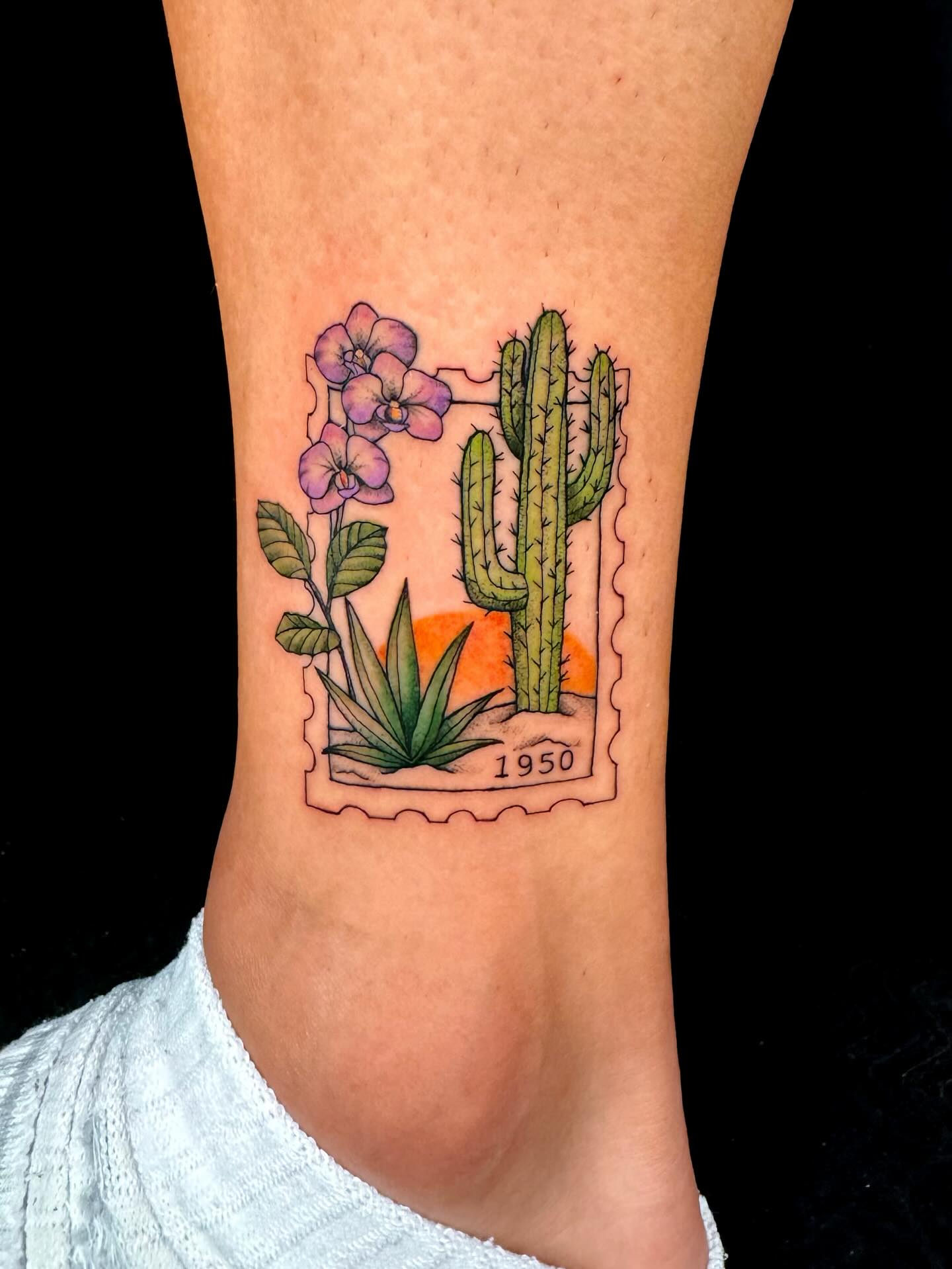For one of my best friends @gladstone__ 🥰 ilyforever Chenay! 
Done in June 2025 :)
Learning Moment #2: As a new tattoo artist, making my own schedule was a completely foreign concept to me. Even during my apprenticeship, my mentor let me choose whenever I wanted to work. But if you let a recovering workaholic pick their own schedule, they’re still gonna come in 6-7 days a week. And even though the long hours aren’t new to me, the ungodly beatdown of body aches and back pain after 8+ hours of tattooing while bent over at a 90-degree angle IS. There have been days when my back pain was absolutely unbearable. I even reached a point where I had a hard time sitting down and standing up normally. I’ve had back pain before from volleyball and sitting at a desk all day, but this was an ABYSMAL level of strain. 
By the end of my apprenticeship, I was booking myself 6 days a week for 3 months out, not even thinking about how tired my body would be with only 1 day to recover each week. By mid-summer, I naively booked the rest of 2025 the same way. I finally came to my senses and started booking only 5 days a week, but I won’t get to enjoy that until February 2026 😅. I definitely got a little ahead of myself, but in my defense it’s because I just love tattooing. My ultimate goal is to make this a long-standing career, and I know I can’t do that if I don’t take better care of my body. So in case anyone else needs to hear it: take the time to rest and recover when your mind and body are asking for it. 
TLDR: my back hurts 🥴
#tattoo #tattooartist #arizonatattoo #arizonatattooartist #femaletattooartist #ink #inktherapy #tattooideas #fineline #finelinetattoo #colortattoo #stamptattoo #deserttattoo