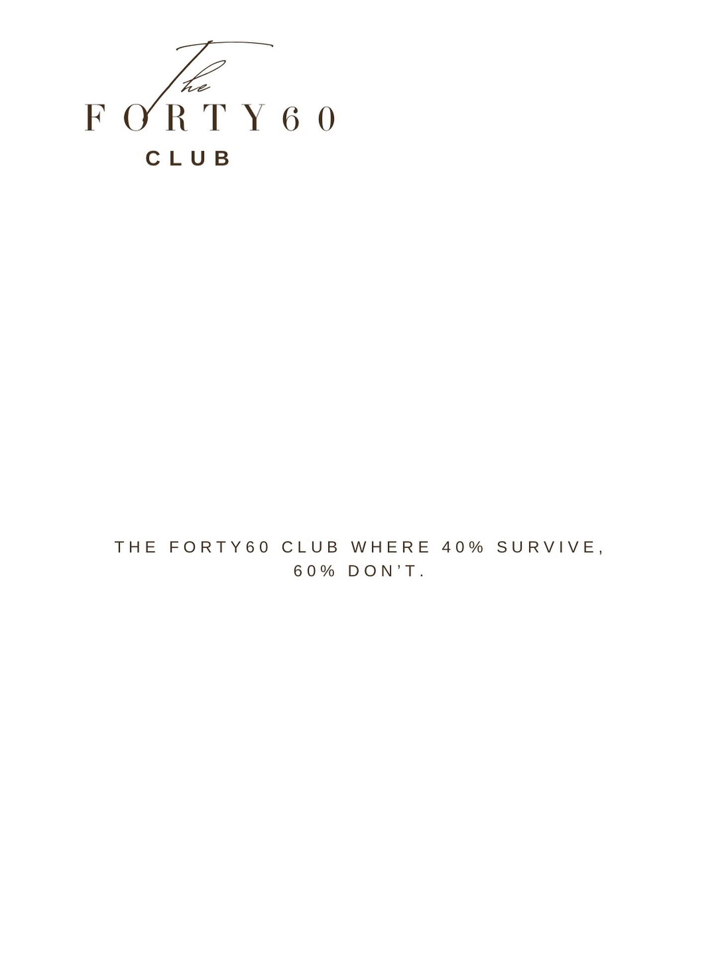 40% survive. 60% don’t. Every founder has that one struggle that doesn’t make it to Instagram.
Cashflow. Clients. Confidence. Time. We all have our version of it.
This is the Forty60 Club where we share the raw truth.
👉 What’s the hardest part of business for you right now?