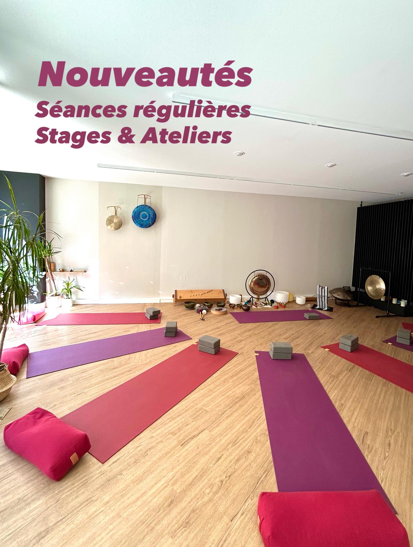 OCTOBRE ✨ Un mois pour explorer, vibrer et vous renforcer !
.
L’énergie de l’automne s’installe, et avec elle, une envie de se recentrer et d’explorer de nouvelles pratiques. Ce mois d’octobre est incroyablement riche en nouveautés et en rendez-vous uniques dans votre centre de Yoga & Soins Sonores.
.
Découvrez les pépites qui rejoignent notre planning !
.
LES NOUVEAUTÉS
🌀HandPan Découverte
Pour découvrir et vous initier à cet instrument incroyable qui nous fait voyager
✅ Yoga Statique & Renforcement
Pour sculpter votre force de l’intérieur et bâtir une stabilité inébranlable.
🧘🏻Yoga Thérapie
Pour prendre soin de vous en douceur et devenir acteur de votre bien-être.
🍀Stage RESPIRATION Souffle vital
Pour découvrir les pratiques respiratoires de Yoga.
🎶 Bain de Gong
Pour une immersion sonore d’une puissance inégalée et une réinitialisation complète.
🌏Ateliers « Voyage en Inde à travers les Arts »
Pour explorer la magie de l’Inde par la créativité, du dessin au chant.
🧘♀️ ET VOS RENDEZ-VOUS HABITUELS SONT TOUJOURS LÀ !
Bien sûr, vos séances régulières préférées continuent de rythmer vos semaines : MyoYoga, Yoga du Son, Respiration & Méditation, Écriture du Sanskrit, Neuroscience et Méditation et bien d’autres vous attendent.
.
Que vous ayez envie de nouveauté ou de retrouver le confort de vos pratiques favorites, il y a une place pour vous sur le tapis.
.
➡️ Découvrez tout le programme détaillé et réservez votre prochaine expérience sur www.soundyoga.fr
.
#Nouveauté #YogaCompiegne #BainDeGongs #YogaTherapie #AtelierCreatif #RentréeYoga #BienEtre #Compiegne #CompiegneMaVille #Découverte #StudioYoga #yogaduson #vibration #vibrationhealing #yogatherapie #yogathérapie #renforcementmusculaire #soundyogacompiegne #handpan #courshandpan #fascia #fascialrelease #meditation #diapasonsthérapeutiques
