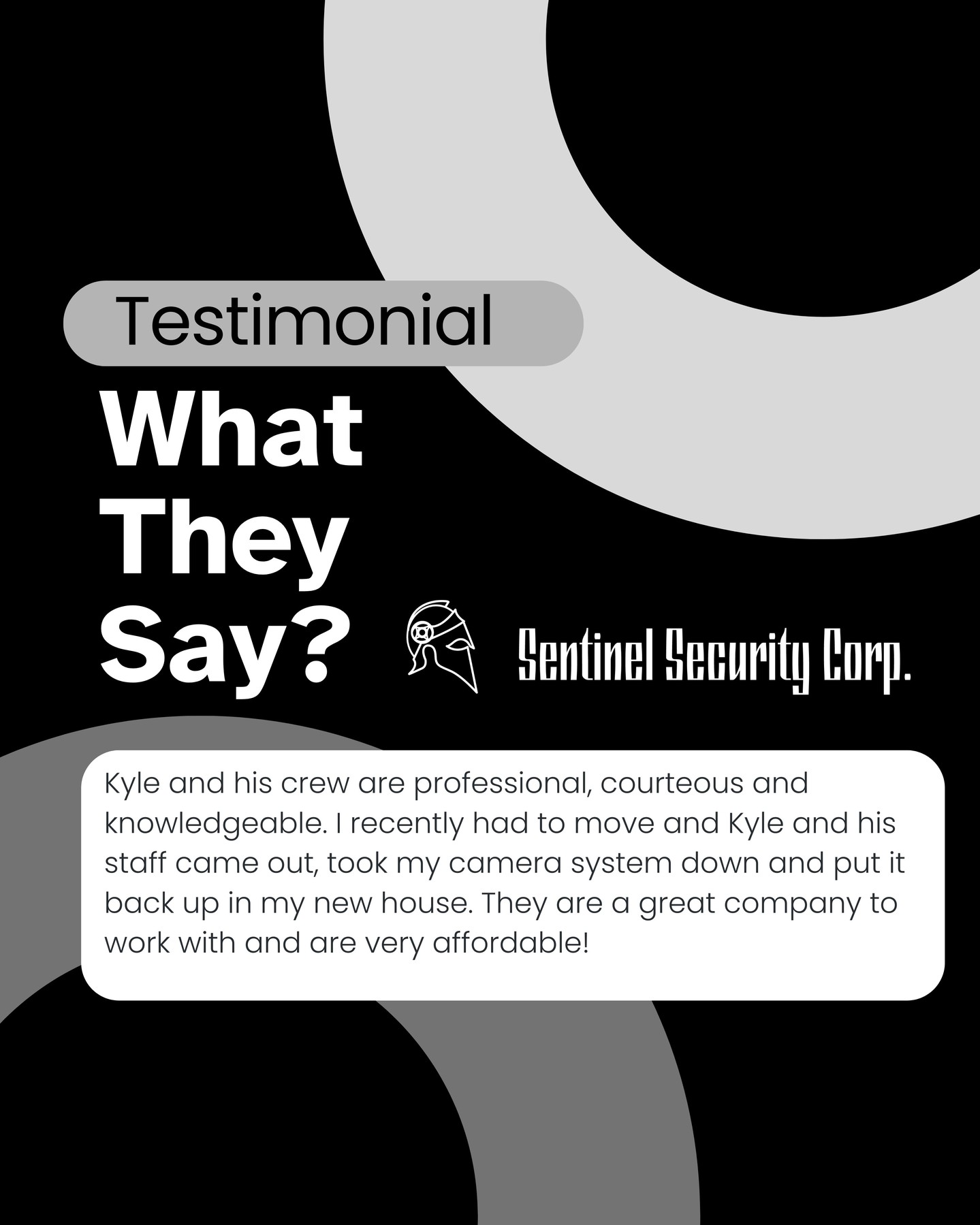 We can't thank our customer enough for taking the time out of their day to leave us such a wonderful review. Your kind words mean a lot and we take pride in our work! Thank you again for this review .
If you're interested in keeping your home or business safe and secure contact us today by visiting our website : sentinelsecurity.tech
#homesecurity #securitysystem #security #smarthome #surveillance #securitycamera #accesscontrol #securitycameras #technology #safety #camera #home #alarm #smartlock #alarmsystem #smarthometechnology #longisland #smallbusiness #businessowner #commercial #residential