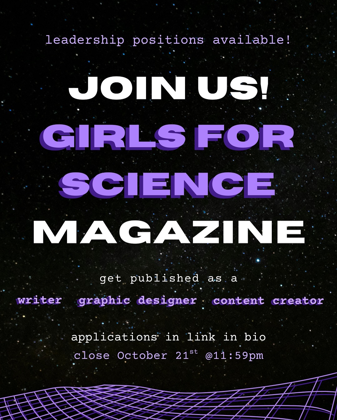 Join now! Link in bio or follow this link to apply: https://forms.gle/bgmq3RRQjNKVukAm6