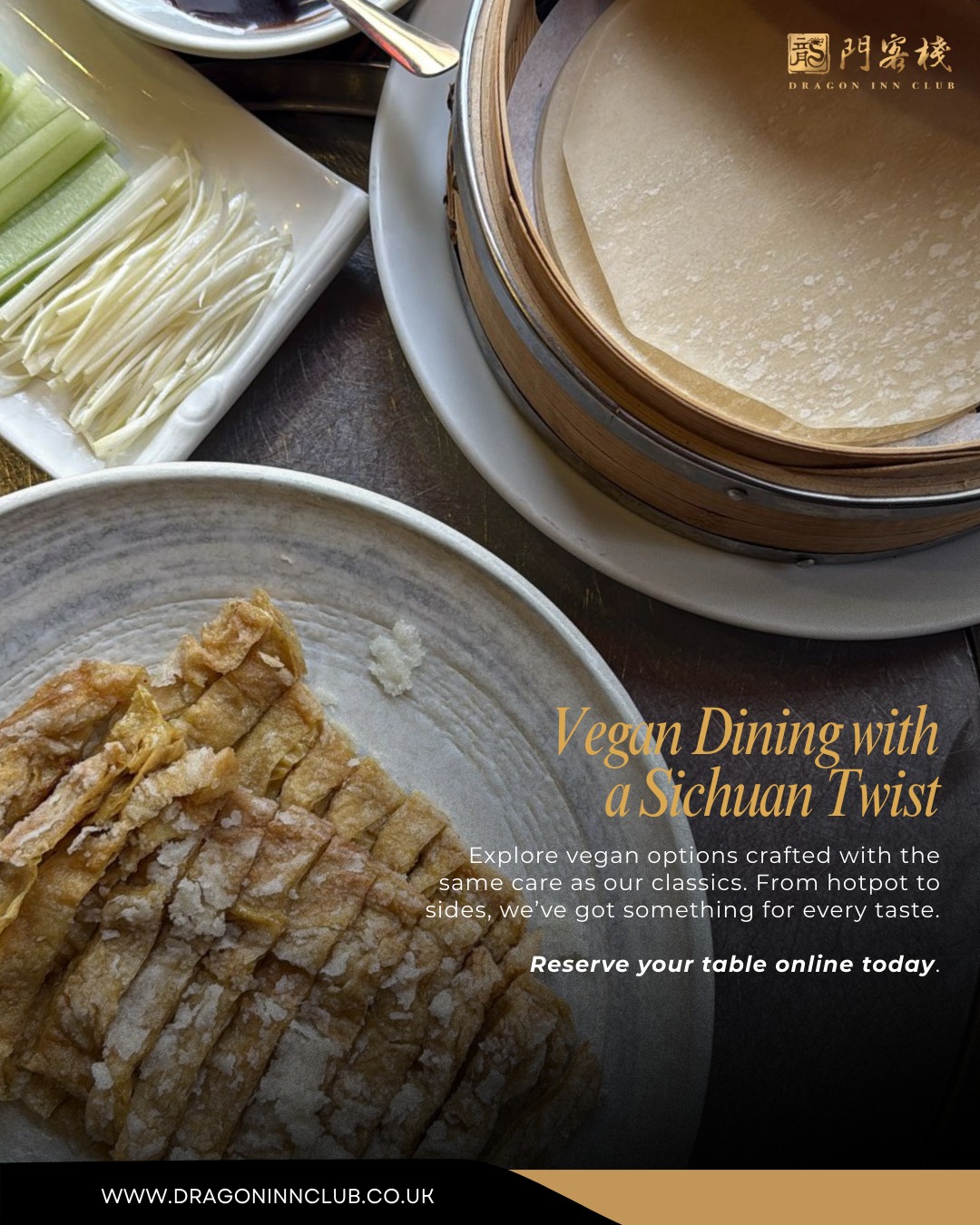 Discover vegan meals that celebrate freshness and flavour. At Dragon Inn, everyone finds a dish to love. Reserve your table and enjoy plant-based dining with style.
#Dragoninclub #Sichuan #Sichuanhotpot #dimsum #london #pimilco #londonvictoria #buckinghampalace #chelsea #theatres