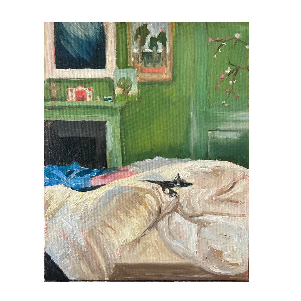I thought I would mention that I have two cats. One in particular is a real poser whereas the other one not so much. I feel bad because I often paint the poser more often, so I decided this morning to paint Bear for a change. He decided to sleep on my bed just peeping out from my duvet. He is a very sweet little cat. This is Bear.
#interiorpainting #interiorpaintings #catpainting #catpaintings #catpaintingofinstagram #mycats #mylovelycat #oilpainting #messybedroom #duvetday #sleepingin #woodbridge #woodbridgeart #suffolkart #suffolkartist #allaprima #allaprimapainting #paintingmylife