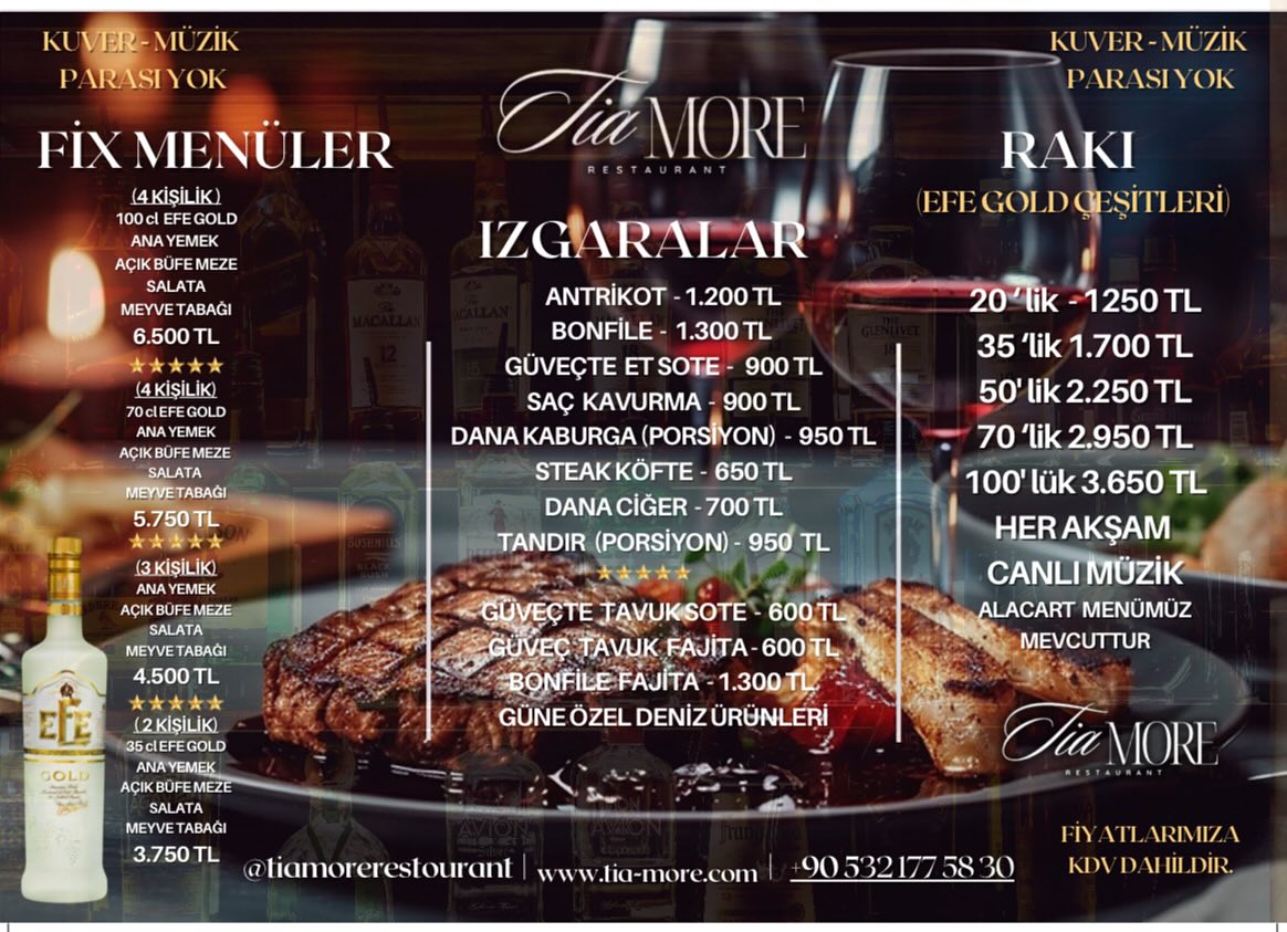 Yenilenmiş fiyatlarımız ve fix menülerimiz sizlerle
#tiamore #buyukcekme #meyhane #büyükçekmeceeğlence