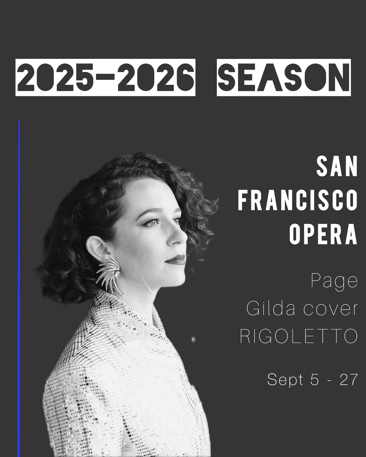 ⚡️25/26 SEASON⚡️
She’s back on the West Coast, y’all! I could not be more excited for this upcoming season for so many reasons: the people, the places, the projects…feeling super grateful and super honored to bring these stories to life!
@sfopera
@thesantafesymphony
@seattleopera
@portlandopera
(and more to be announced!)
Come join us in the theater 🤘🏻