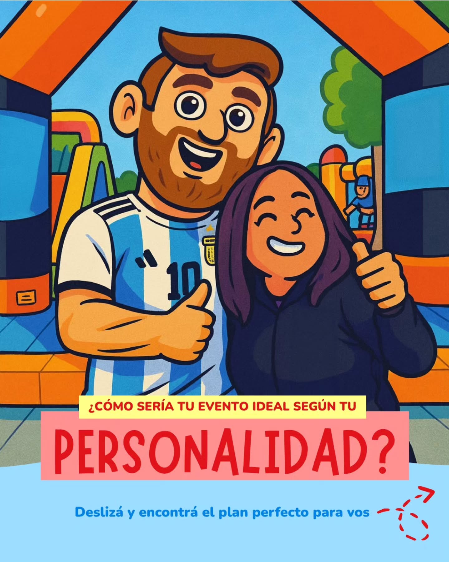 🤔 ¿Sos de los que planean todo al detalle?
¿O preferís algo práctico que funcione sin vueltas?
¿O quizás te gusta sorprender y romper el molde?
🎉 No importa tu estilo, en Delivery Fun tenemos la propuesta ideal para tu forma de organizar.
💬 Contanos: ¿con cuál te identificás más?
Y te armamos un evento a tu medida 💥
#deliveryfun #eventos #fiestas #organizaciondeeventos #kermesse #inflables #glitterparty #eventosoriginales #animacion