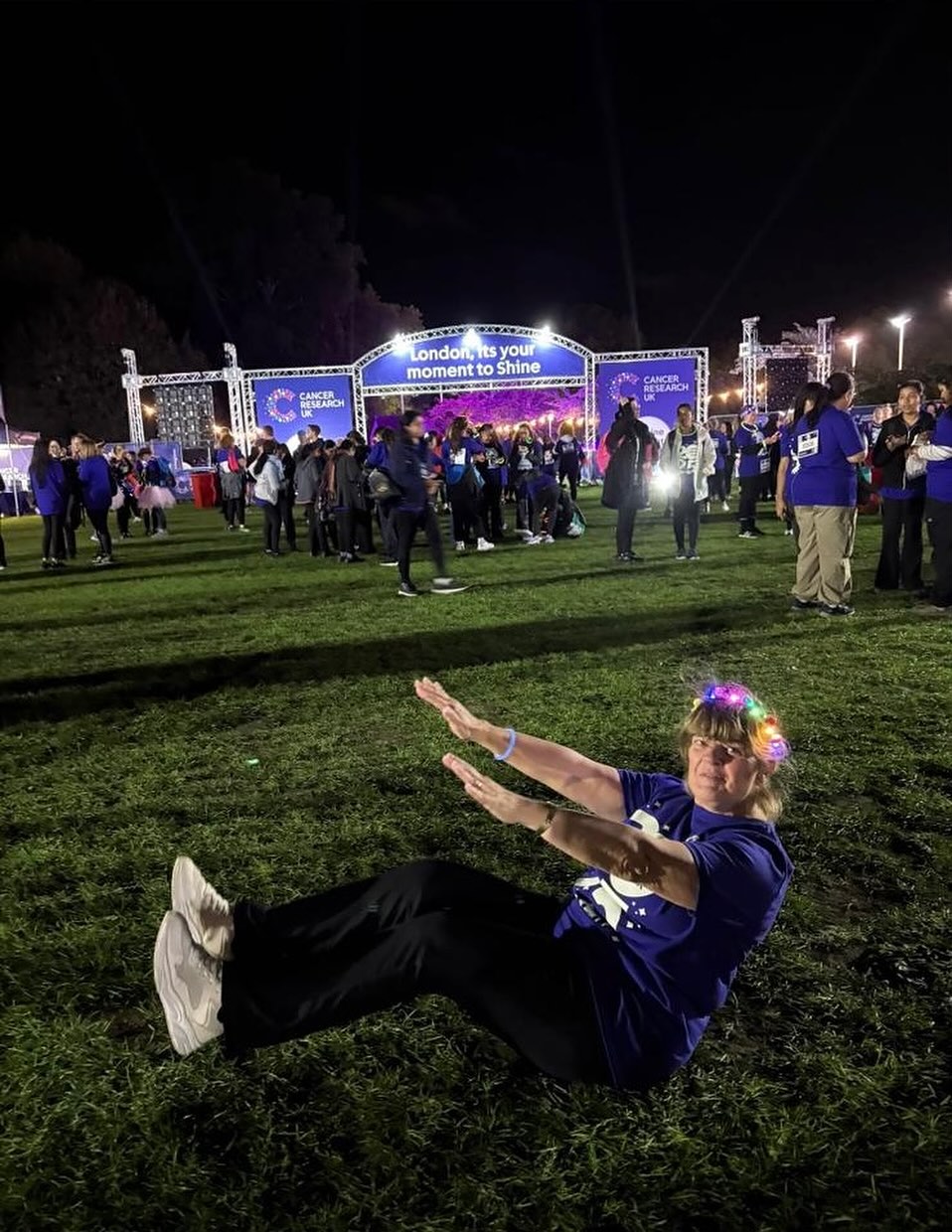 Meet Tracy, one of my community members.
When T first joined classes 8 months ago she was really struggling with back and hip pain. She struggled to walk, even to the end of her street….so when she sent me this pic of her doing a Teaser at the start of the Shine night walk for Cancer Research this weekend just before she walked a half marathon overnight….it made me so so proud!! 🥰
The magic of Pilates….what once might have felt impossible becomes possible! 🫶🏻
Well done pet!