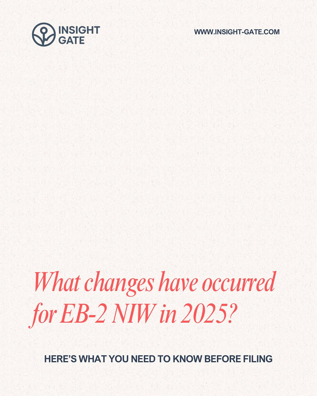 The rules for EB-2 NIW petitions have shifted in 2025, and USCIS is asking for more structured forms and stronger evidence than ever before.
This means:
✨ More paperwork (like ETA-9089 parts),
✨ Clearer definitions of what counts as a profession or exceptional ability,
✨ And higher expectations for proof that your work truly benefits the U.S.
For applicants, the message is clear: broad claims are no longer enough. You need documentation, measurable impact, and expert support to show why your work matters nationally.
At Insight Gate, we help NIW applicants cut through the noise, stay compliant with the latest rules, and build petitions that stand up to scrutiny.
📩 Ready to strengthen your NIW petition under the 2025 standards? Book a consult through our bio or email us at contact@insight-gate.com.
#EB2NIW #NationalInterestWaiver #USCISUpdate #ImmigrationSuccess #GreenCardProcess #ImmigrantVoices #STEMImmigration #EntrepreneurImmigration #USImmigration #ImmigrationConsulting #VisaJourney