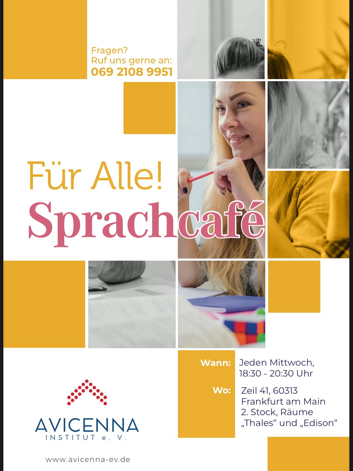 ☕✨ Sprachcafé bei Avicenna ✨☕
Unser Avicenna Sprachcafé bringt Menschen, Sprachen und Kulturen zusammen 🌍🎶
Komm vorbei – wir freuen uns auf dich! 🤗
#Sprachcafé #Avicenna #meetandspeak #Gemeinschaft
