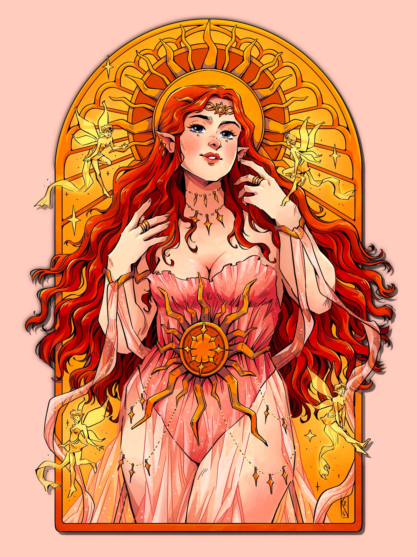 Anya, queen of the fairies, goddess of the sun ☀️
My second character commission for the wonderful @a.k.starling 💛
What a stunning concept! Loved drawing her little fairy companions! 😍
#commission #charactercommission #sungoddess #fantasyart #fantasycommission