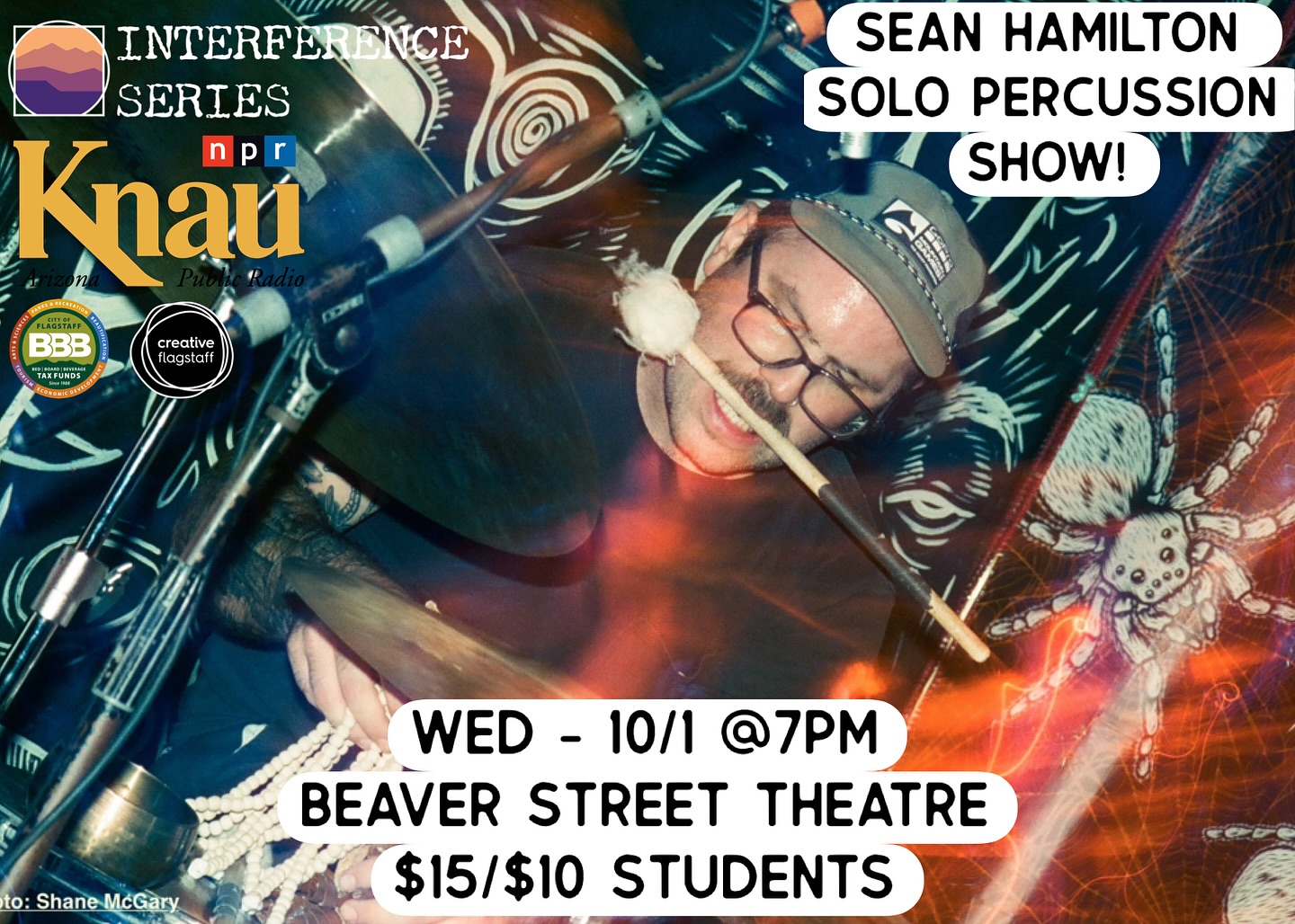 1 week from today! Join us next Wednesday, 10/1 to kick off October events @beaverstreettheatre featuring the epic solo percussionist, @perc_elec