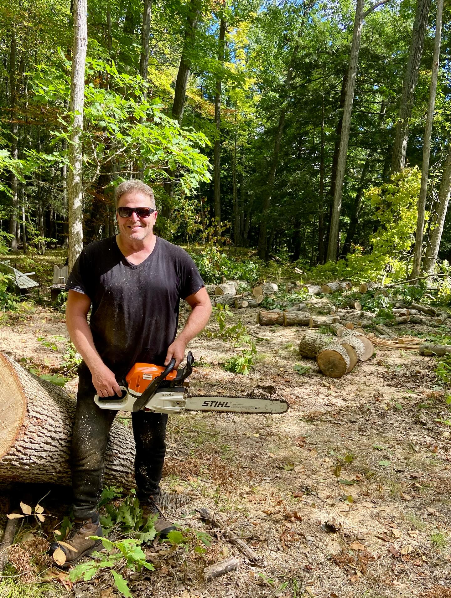 Frank is a machine when it comes to chainsaws and helping veterans!