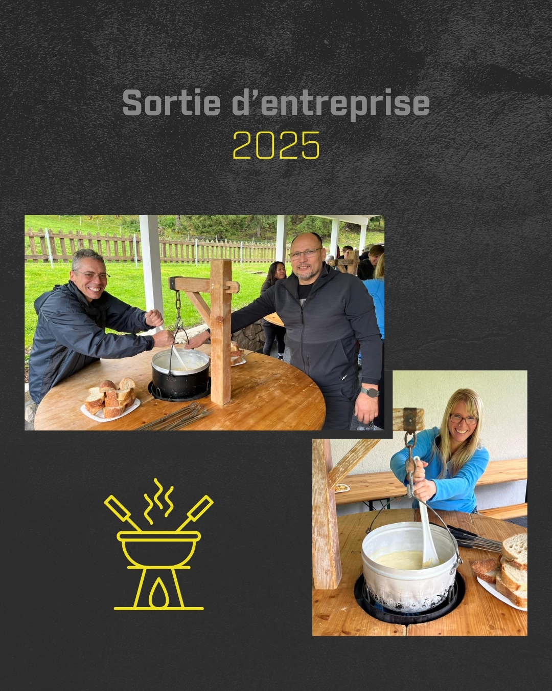 Retour en images sur notre sortie d’entreprise du 22 septembre 📷
Au programme :
⛳ Partie de minigolf à Reconvilier
🥾 Belle marche jusqu’à la buvette du téléski à Sous-le-Mont
🫕 Apéro et fondue
Merci à toutes et tous pour votre bonne humeur et votre énergie, malgré une météo capricieuse.
#tavadecsa #teamspirit #sortiedentreprise #convivialité