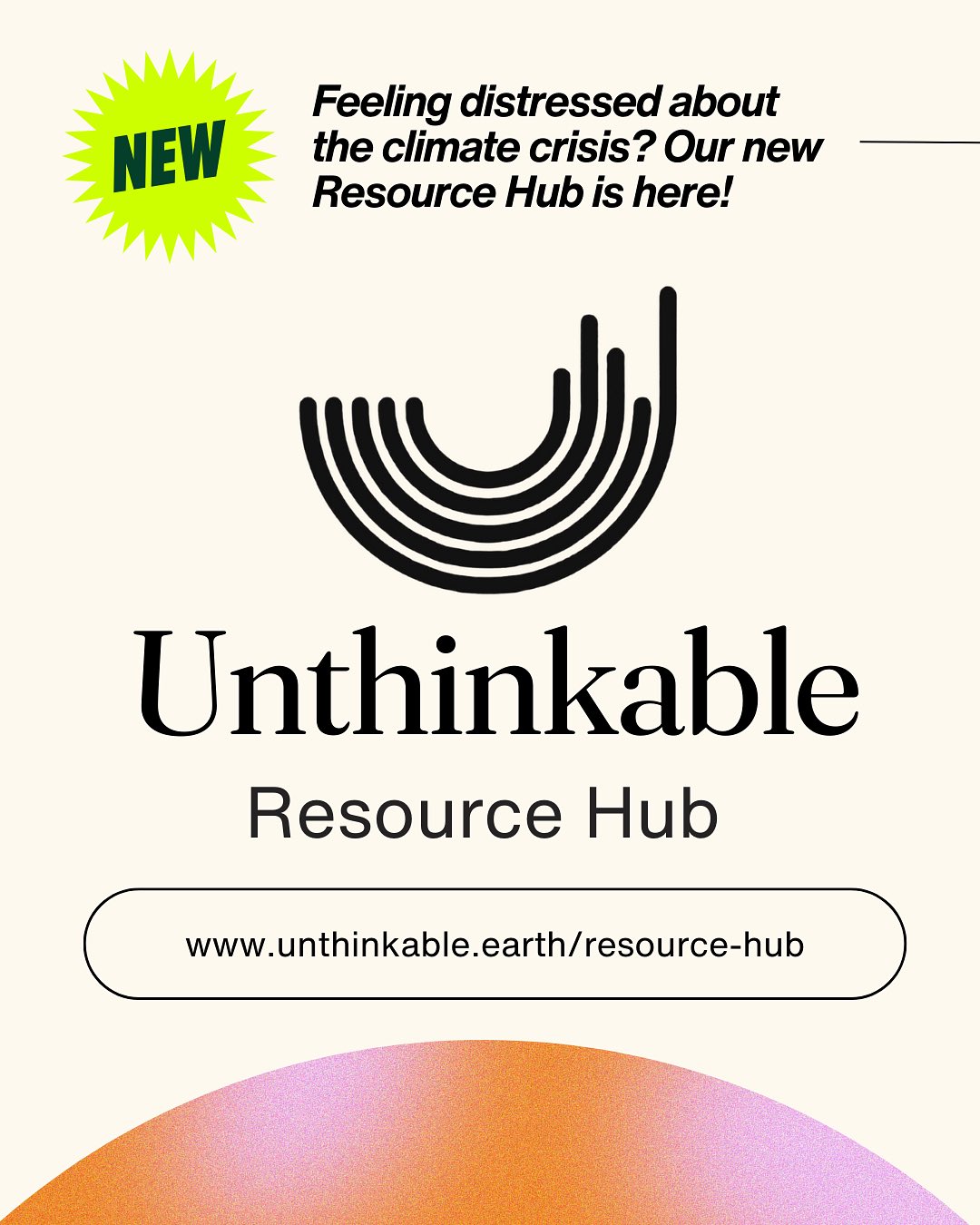 For the last 8 years, I’ve been researching and writing about what it means to stay present and build courage in the face of so much human-caused ecological and social upheaval. Unthinkable isn’t just the name of this newsletter and my nonprofit — it’s one of the few descriptors that can get close to encapsulating what it feels like to try and grasp the complexity, foolishness, and danger of what’s happening to our planetary life support systems.
After months of building, I’m thrilled to share something new: The Unthinkable Resource Hub (link in bio!)! It’s a curated, evolving library of tools, guides, peer support groups, contemplative practices, and directories of climate-aware mental health providers, all designed to support you from wherever you stand.
This free platform was built to help you find support if a traumatic climate disaster has occurred, understand and work with your climate emotions, take wise action, find connection, and know where to turn for support when things feel disorienting. Inside, you’ll find tailored resources for disaster survivors and first responders, climate and environmental professionals, youth, parents (and those navigating whether to become parents), educators, mental health providers, and many other groups who are living and working through the realities of this turbulent moment.
Here’s how it works:
Take a 1-2 minute quiz
Get a personalized care package of trusted, evidence-informed resources tailored to your experience and intentions
Whether you’re grieving, furious, burned out, anxious, freshly hurt by a climate disaster, or simply eager to support someone else, this hub was made for you. I hope it helps you protect your mental health and get smart about disaster preparedness, understand and work with your climate emotions, find grounding, and connect to support.
Most importantly, you can submit relevant resources to the hub that aren’t yet included. Our team will vet them and if they pass a quality test, they’ll help us help more people by growing the hub over time. (link in bio!)