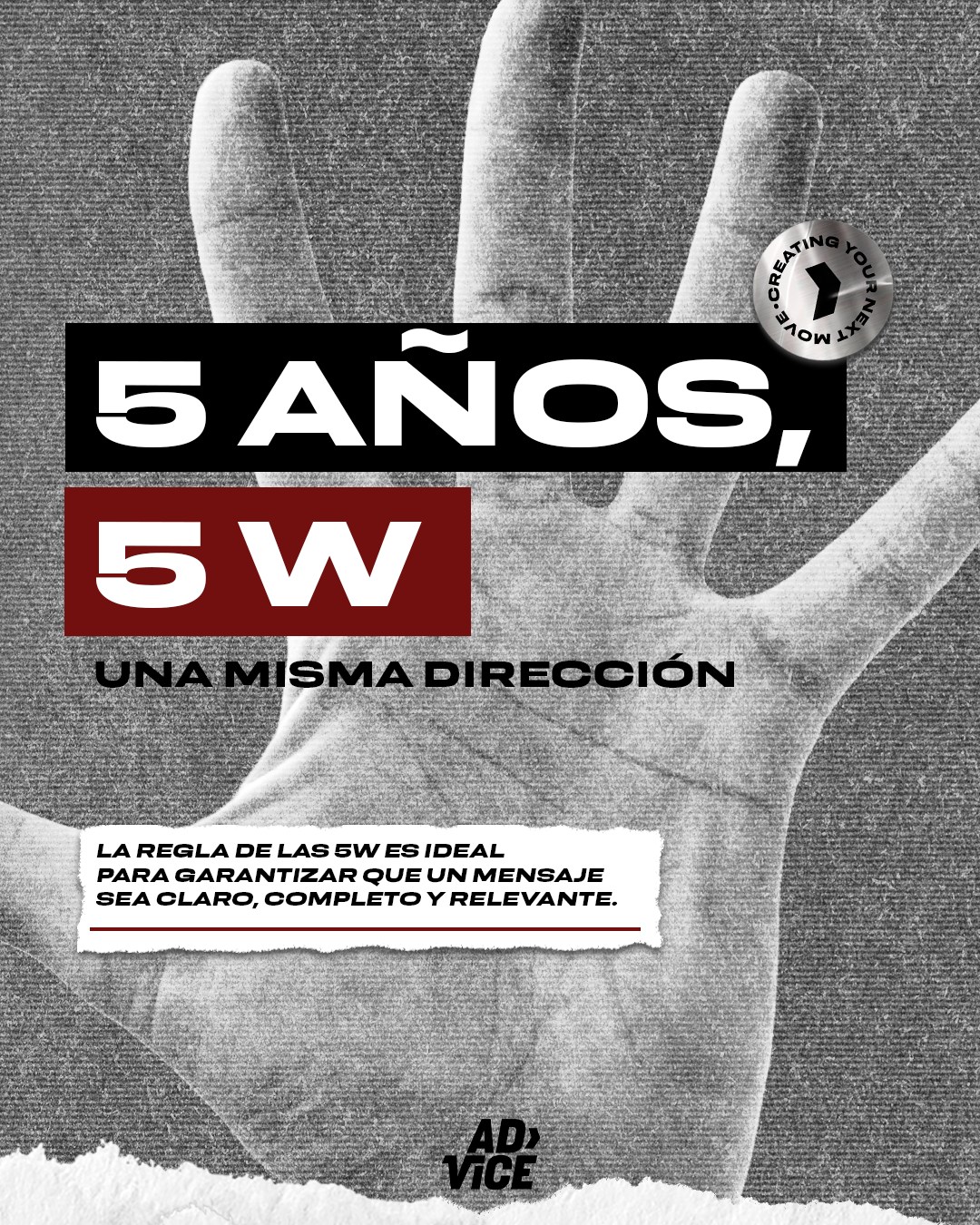 En Advice no hacemos contenido por hacer.
En 5 años hemos aprendido que los mensajes que conectan nacen del entendimiento.
Las 5W nos ayudan a romper el molde y crear dirección, no solo tendencia.
#HBDAdvice #5W #Questions #Advertisement #EstrategiaConSentido
