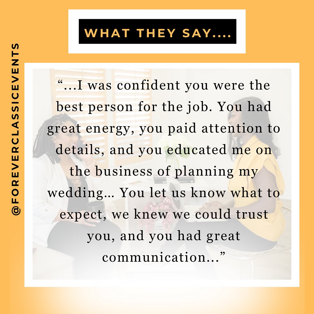 ✨ What our clients say vs. how we make it happen. ✨
“I was confident you were the best person for the job. You had great energy, you paid attention to details, and you educated me on the business of planning my wedding… You let us know what to expect, we knew we could trust you, and you had great communication.” 💕
Here’s how we do it ⬇️
✔️ By offering expert advice (no guesswork, just clarity)
✔️ By setting clear deadlines so planning never feels overwhelming
✔️ By creating a stress-free process that keeps everything on track
✔️ By managing every moving part so you can be fully present
✔️ By understanding your style, aesthetic, and guest experience goals
Because wedding planning shouldn’t feel like a second job, it should feel like the exciting journey toward one of the most meaningful days of your life.
📩 Ready for a stress-free planning experience? Send us a DM, we’d love to guide you through your “I do.”
#ForeverClassicEvents #WeddingPlannerAdvice #StressFreeWedding #LuxuryWeddingPlanner #SCWeddingPlanner #NCWeddingPlanner #ModernClassicWeddings #WeddingPlanningMadeEasy
