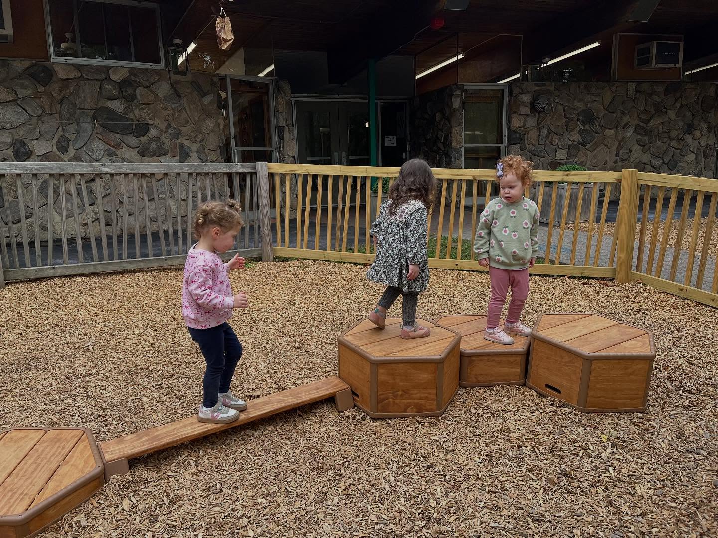Thanks to the amazing efforts of our fundraising team last year, we have been able to make some enhancements to our front playground this year. One new addition is these climbing-balancing pieces that can be moved and rearranged to create fun challenges for all age groups.
**********************************
#LCDS
#LearningCommunityDaySchool
#PlayBasedLearning
#SocialEmotionalLearning
#Preschool
#WestportCT
#FairfieldCounty
#CommunityBuilding
#OutdoorPlay
#GrossMotorDevelopment