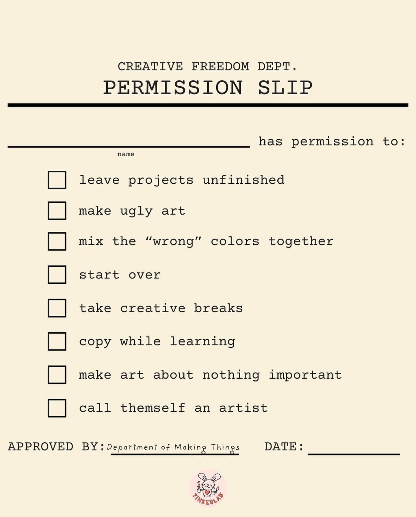 Daily reminder! ✨ (I personally needed this slip today - thank you @tinkerlab !)
#niksenmoods
#art
#permission