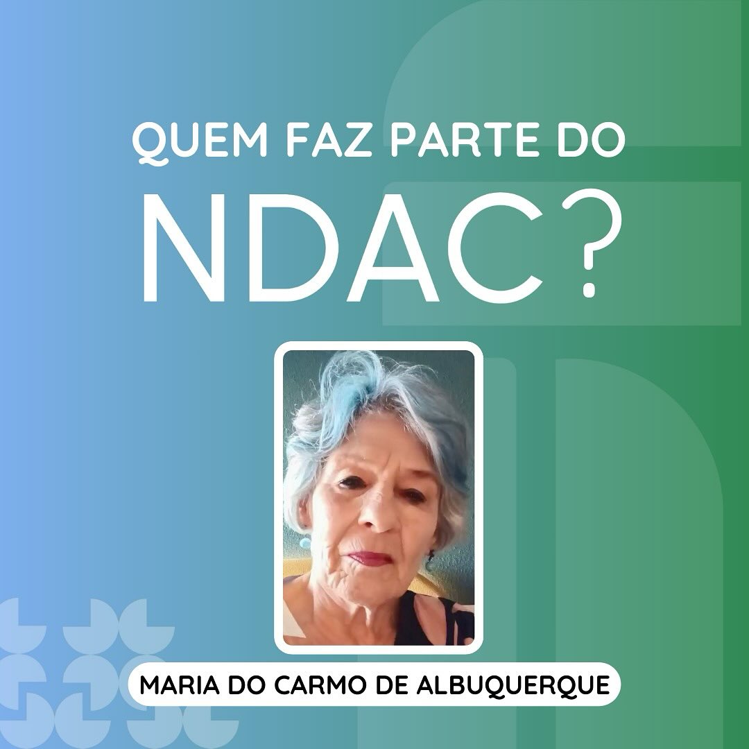 🌟 Conheça os pesquisadores do NDAC 🌟
Hoje é dia de apresentar Maria do Carmo de Albuquerque, integrante do Núcleo de Democracia e Ação Coletiva (NDAC). Doutora em Integração da América Latina e mestre em Ciência Política, Maria do Carmo é também coordenadora de projetos na Diretoria de Educação Popular, dentro da Secretaria Nacional de Participação Social da Presidência da República.
👉 Acompanhe nossos posts e visite nosso site para saber mais sobre os pesquisadores do NDAC