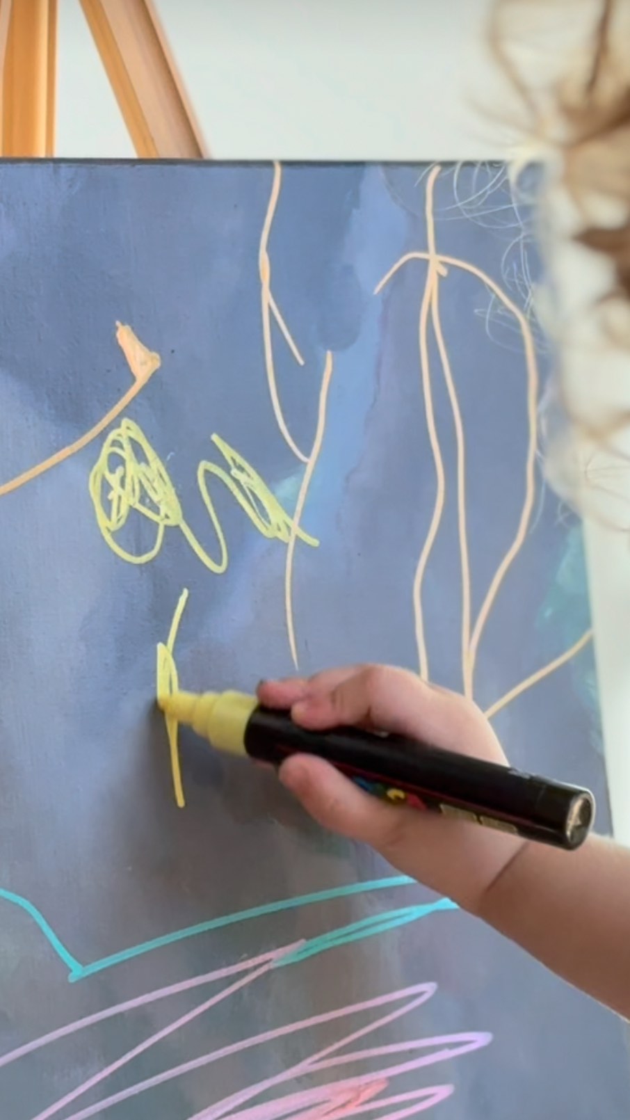 This collection is really starting to come together 🥹 she’s so confident and intentional with her mark-making, and I love seeing her map out what comes next.
“Witching Hour”, 11x14 in, acrylic on canvas