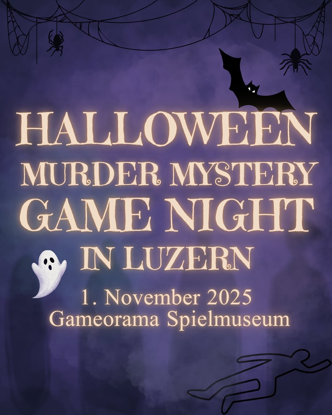 🎃Halloween Murder Mystery Game Night🎃
On Nov 1st at Gameorama Spielmuseum in Lucerne, the Villains’ Alliance gathers… but one guest will not survive the night.
🎭 Become a character.
🔍 Solve the case.
🍷 Enjoy apéro & atmosphere.
🏆 Win prizes for best costume & detective skills.
Are you clever enough to unmask the killer?
🎟️ Tickets via link in bio.
#murdermystery #lucerne #gamenight #questland