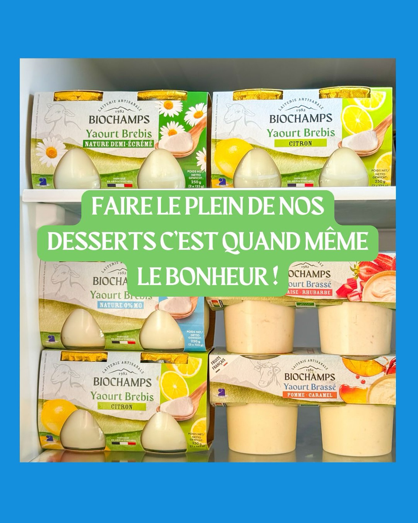 Parce que faire le plein de nos délicieux desserts c’est que du bonheur 🥹 💚
#biochamps #biochampslaiterie #ariege #laiteriebio #laiterie #yaourtsbrebis #laitfrançais