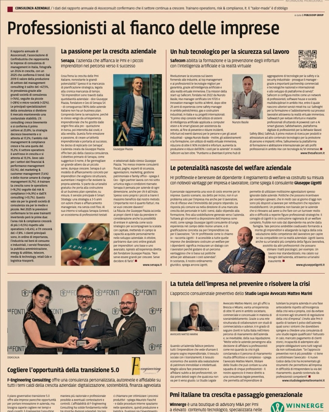 🚀🚀Oggi parliamo di noi su Il Sole 24 Ore!
👉Scorri a destra per leggere l’articolo completo.
Un traguardo importante che racconta la nostra missione: affiancare Pmi e piccoli imprenditori nel percorso di crescita, trasformando idee e potenzialità in strategie concrete.
📈 Senapa nasce con un obiettivo chiaro: rendere accessibile a tutti l’esperienza, i metodi e gli strumenti che fanno davvero la differenza nel business.
Siamo orgogliosi di vedere la nostra visione riconosciuta e condivisa su una delle testate economiche più autorevoli in Italia.
👉 Scopri l’articolo completo e la nostra storia!
@ilsole_24ore
#Senapa #CrescitaAziendale #PMI #Strategia #BusinessPlan #SmartStrategy #IlSole24Ore
