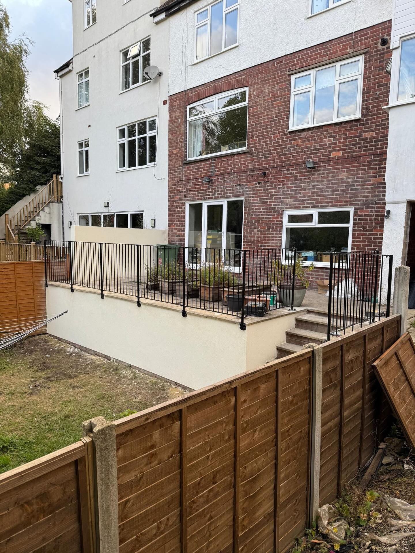 Nicely finished exteriors works on this property, here we rendered the old worn out wall and had custom made railings and gates fitted.