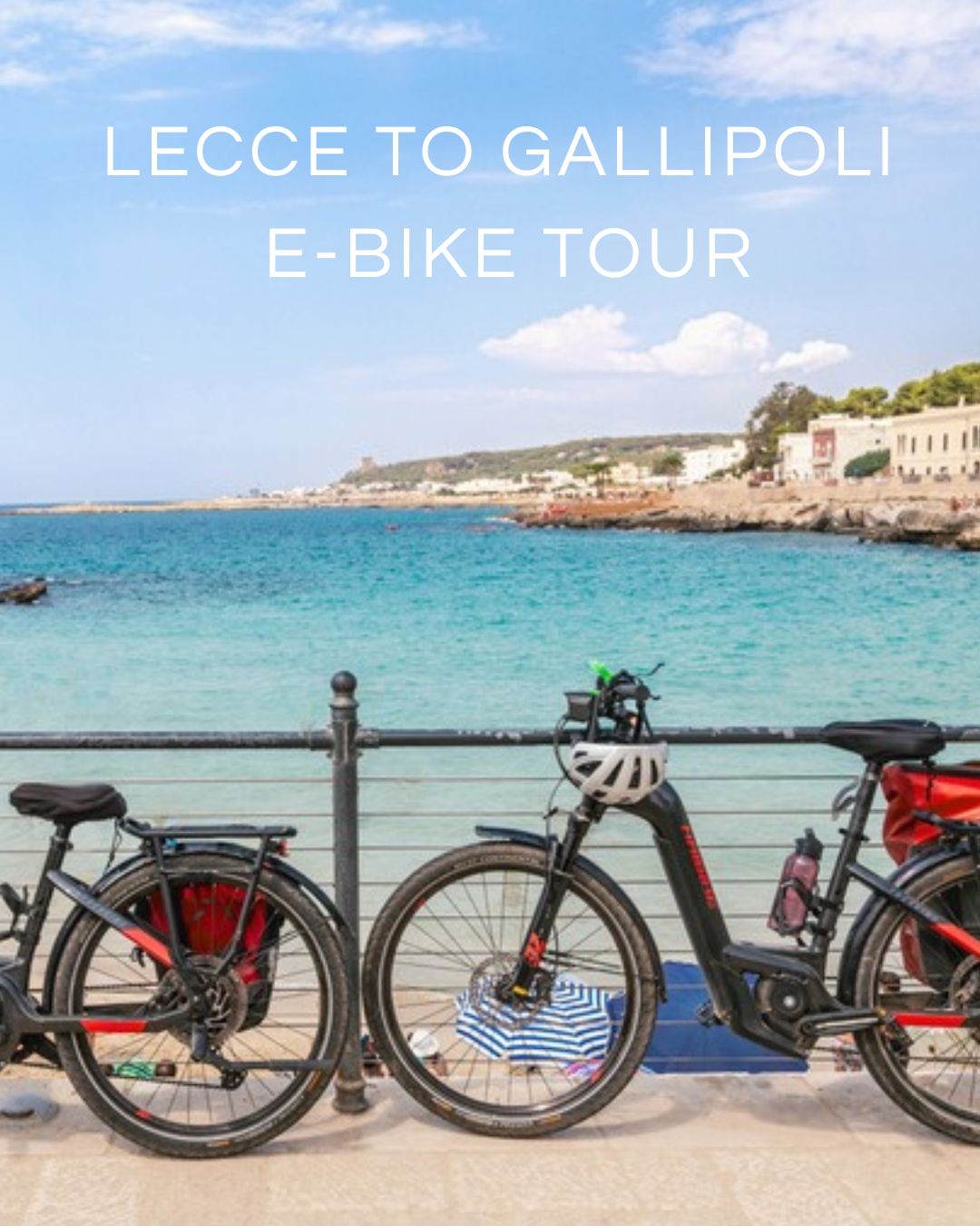 Want to see a side of Puglia most travelers miss? 🚴♀️🌿
This Lecce to Gallipoli E-Bike tour is a sensory exploration of Salento, from the sun-soaked streets of Lecce to the sea breeze of Gallipoli. Along the way, you’ll weave through ancient stone villages, taste figs fresh from the tree, talk wine among the vines, and stop for slow conversations under the trees.
The ride ends with your feet in the Ionian Sea — but the memories linger much longer.
This is how Puglia unfolds when you travel differently.
📍 Book your e-bike tour and discover a Salento that stays with you. Check our website for more info.
#pugliabiketour #pugliabikeexperience pugliabikeexperience #leccebiketour #pugliabikerental #cyclinginpuglia #publiabiketours #hikingpuglia #luxurytravelitaly #leccebikerental #slowtravelpuglia #pugliahikingtour #pugliabiketour #pugliaadventures