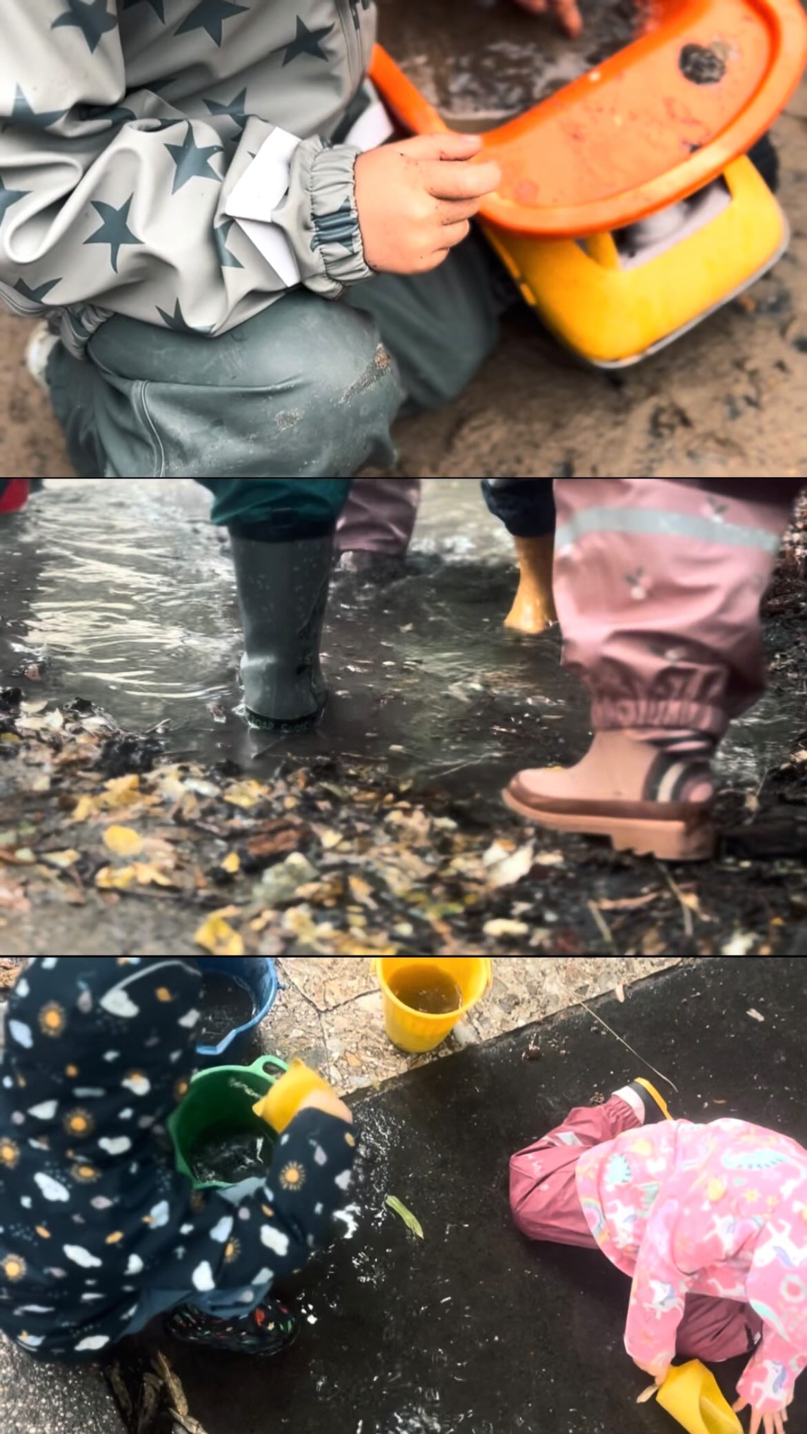 Nincs olyan, hogy rossz idő- készülnek a sár pogácsák 🌧️☔️🍂 #óvoda #babolygó #eső #nincsrosszidő #játék #szabadon #gyerekek #rain #children #play #outdoors #nature #free #preschool #kindergarten