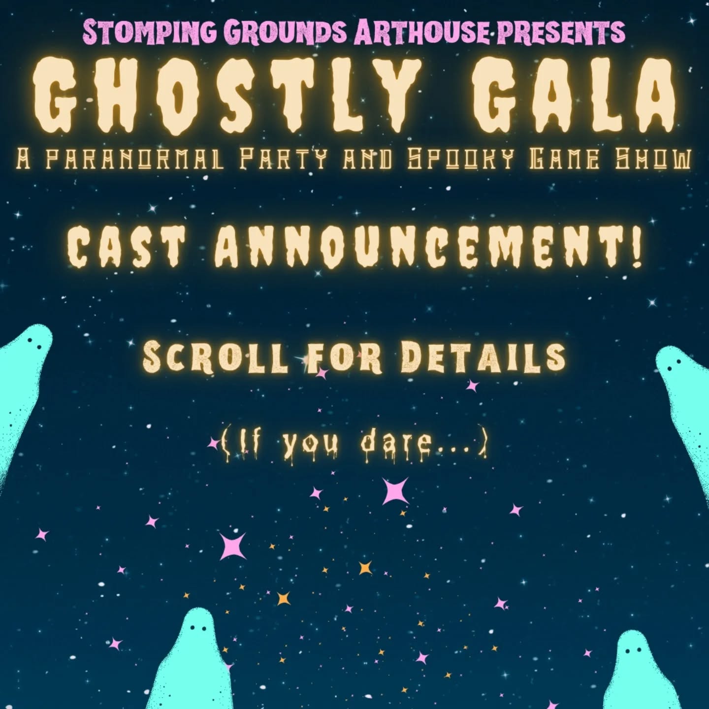 Don't be scared, just say our cast members' names three times! 👻
We're thrilled to announce the phenomenal cast who dare to perform and participate in a @nikki_nihao -designed Halloween game show!
Get soooo ready for:
@sugarpillpdx
@willy_wankme_
@thee_kdiamond
@riodiehlvolt
🤩 A stellar lineup! 🤩
Join us at @luckylabradorbrewing Beer Hall on Saturday 10/25 @7PM! No cover!