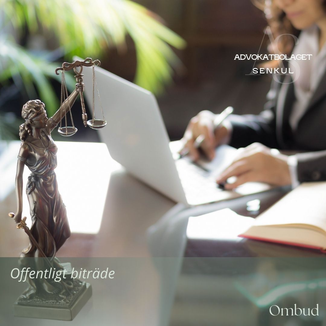 Offentliga biträden förordnas främst i mål och ärenden som handläggs i förvaltningsprocessuellt förfarande. Alltså ärenden som handläggs av myndigheter och sedan i förvaltningsdomstolar, kammarrätter och i Högsta förvaltningsdomstolen. Det är de domstolar där enskilda personer kan få myndighetsbeslut prövade. Det kan vara beslut från exempelvis Migrationsverket eller Socialtjänsten och kan handla om till exempel avvisning- och utvisning, LVU, LVM eller LPT.
I utlänningslagens 18 kapitel framgår det att det finns en rätt till offentligt biträde i ärenden om avvisning, utvisning och verkställighet av sådana beslut. Det betyder att du kan ha rätt till ett offentligt biträde om du till exempel
- söker asyl i Sverige
- sitter i Migrationsverkets förvar
- har haft ett uppehållstillstånd som kanske inte kommer att förlängas.
Om du vill begära ett offentligt biträde kan du göra det genom att kontakta myndigheten som handlägger ditt ärende (till exempel Migrationsverket om det gäller ett ärende om uppehållstillstånd) och berätta att du vill ha ett offentligt biträde. Ange namn och kontaktuppgifter för den advokat eller jurist som du vill ska hjälpa dig.
Vi på Advokatbolaget Senkul åtar oss uppdrag som offentliga biträden och du kan alltid önska att få någon av våra medarbetare som ditt offentliga biträde.
•
•
•
•
•
#advokat #advokatsenkul #biträdandejurist #jurist #advokatbyrå #stockholm #vasastan #rättshjälp #rättsskydd #advokatkostnad #sverige #migrationsverket #LVU #LVM #LPT #uppehållstillstånd #utvisning #beslut #myndighet #överklaga #asyl