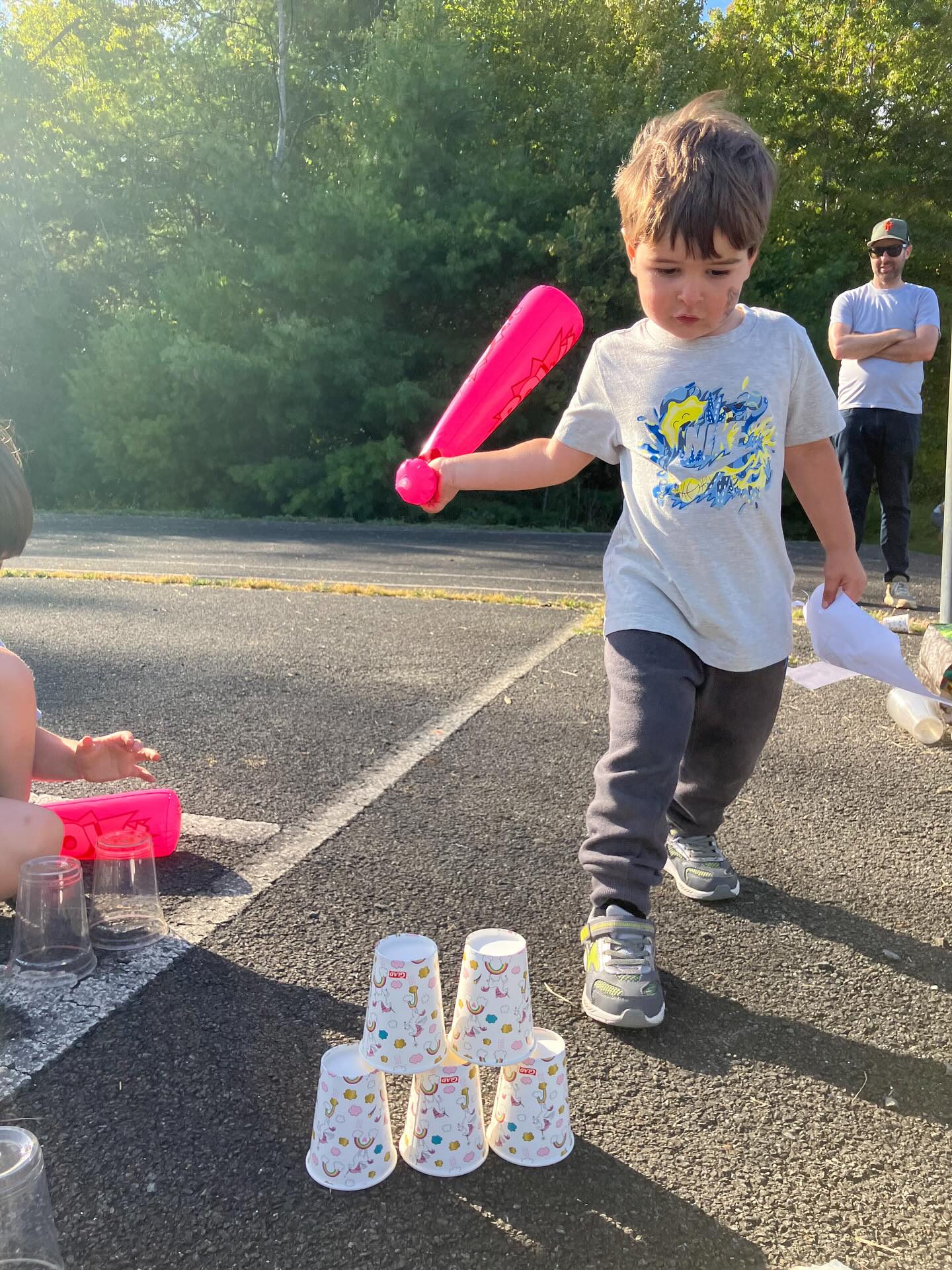 Working on our skill of stack and wack!