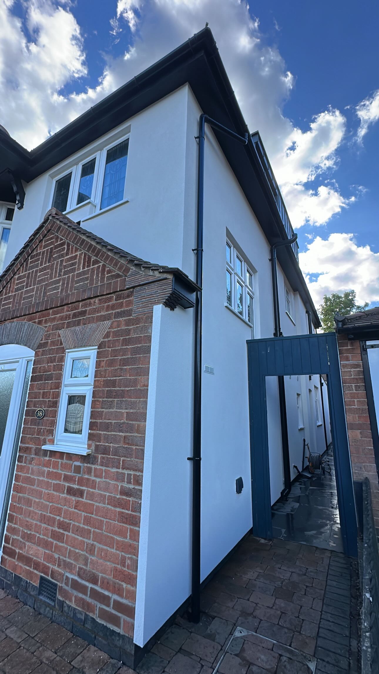 ✨ Transformation complete in West Bridgford! ✨
Our latest external wall insulation project has given this property a fresh new look AND improved efficiency.
✅ Protected all work areas before scaffolding
✅ Extended pipework & window sills to suit new wall depth
✅ Boards fixed with adhesive & mechanical fixings
✅ High polymer adhesive basecoat with mesh
✅ Finished in Johnstones Silicone Render – White for a sleek modern look
✅ New vents installed & full perimeter mastic seal
The result? A massive upgrade to the facade and a huge boost in curb appeal! 🏡✨
#nottingham #colouredrender #sprayrender #siliconerender #ewi
