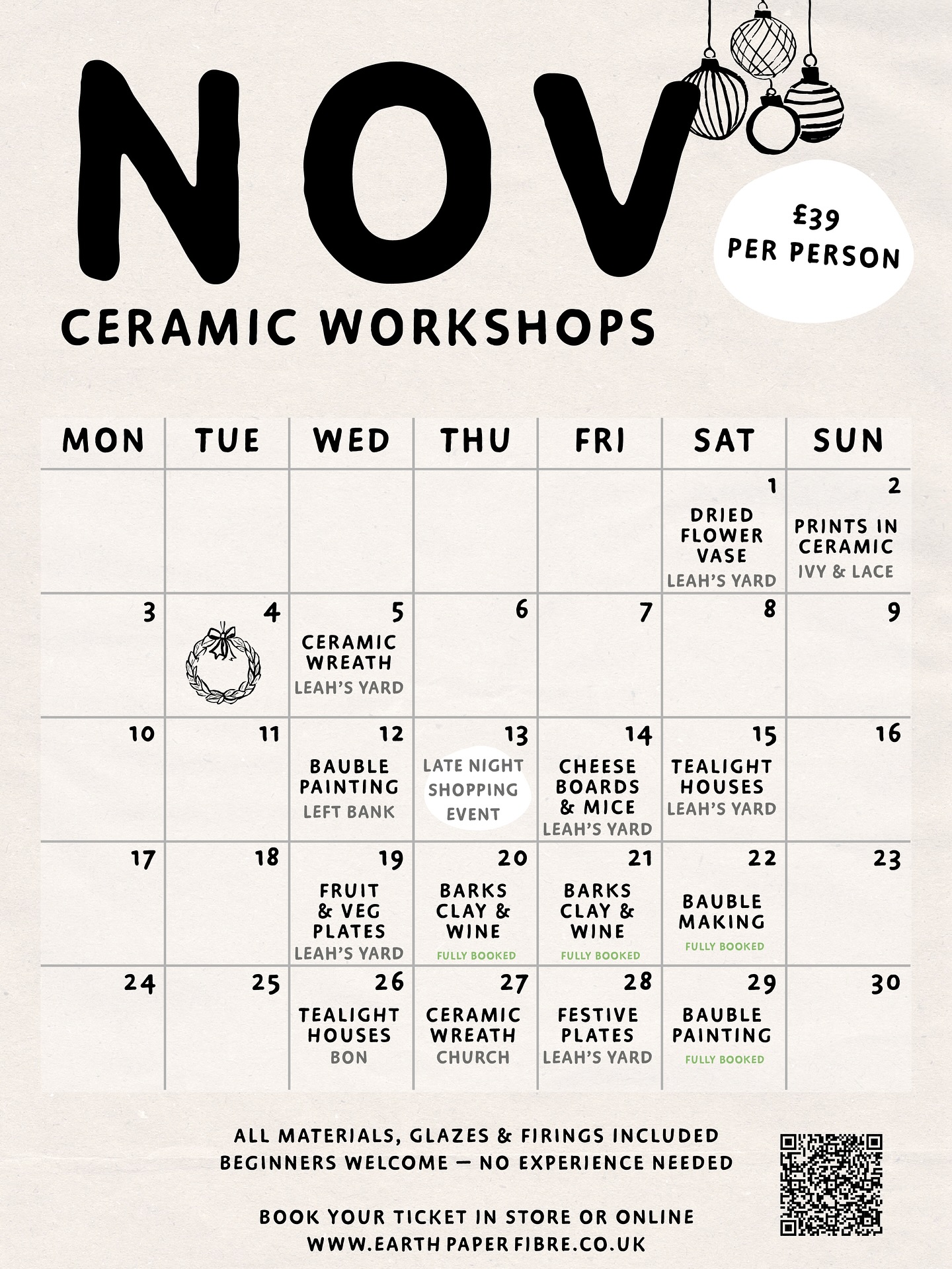 Nov & Dec ceramic workshops ✨
Lots going on and I can’t waitttt 🤩
Link in bio to book or message me for more info 💕